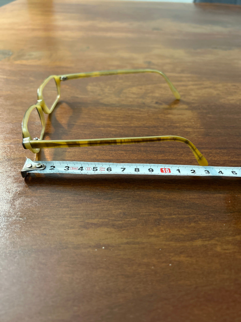 Handmade SCHONEWEG acetate eyeglass frame, brown horn, rectangular, size M, VG