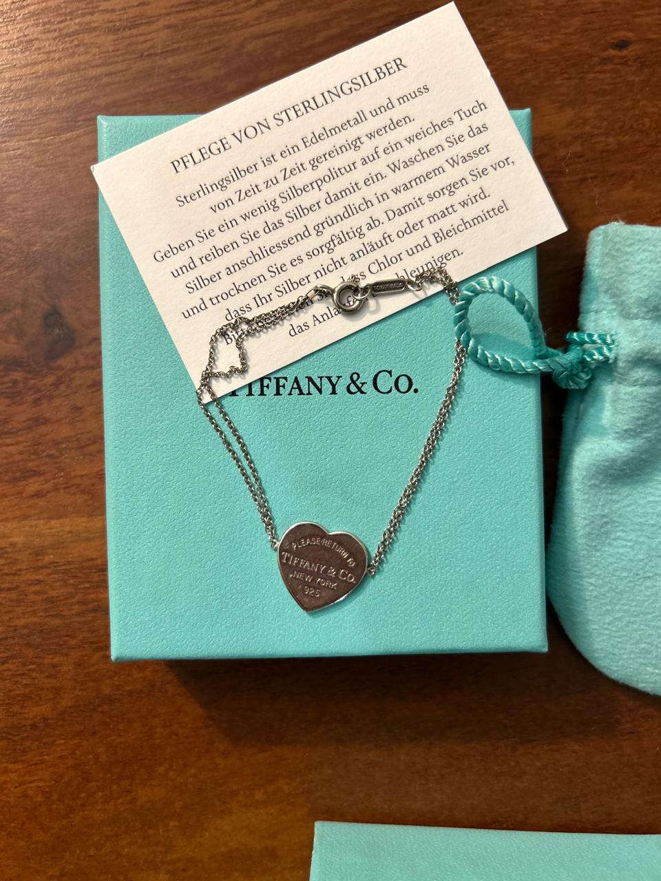 Tiffany & Co. Return to Tiffany Herz Armband, 16cm, Silber, guter Zustand