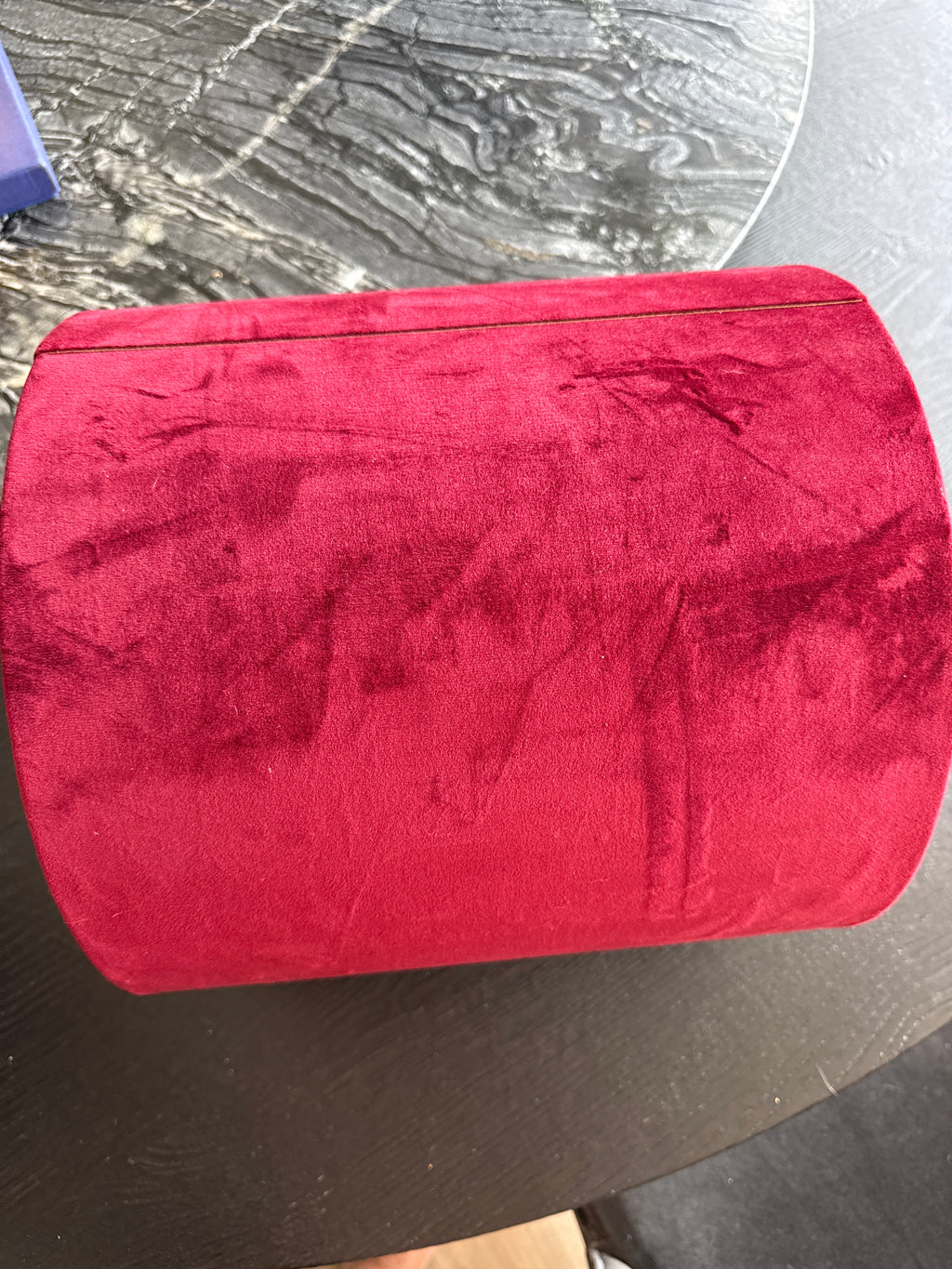 Hot Pink Velvet Drum Lampshade, Gold Interior, Ø35cm, Good Condition
