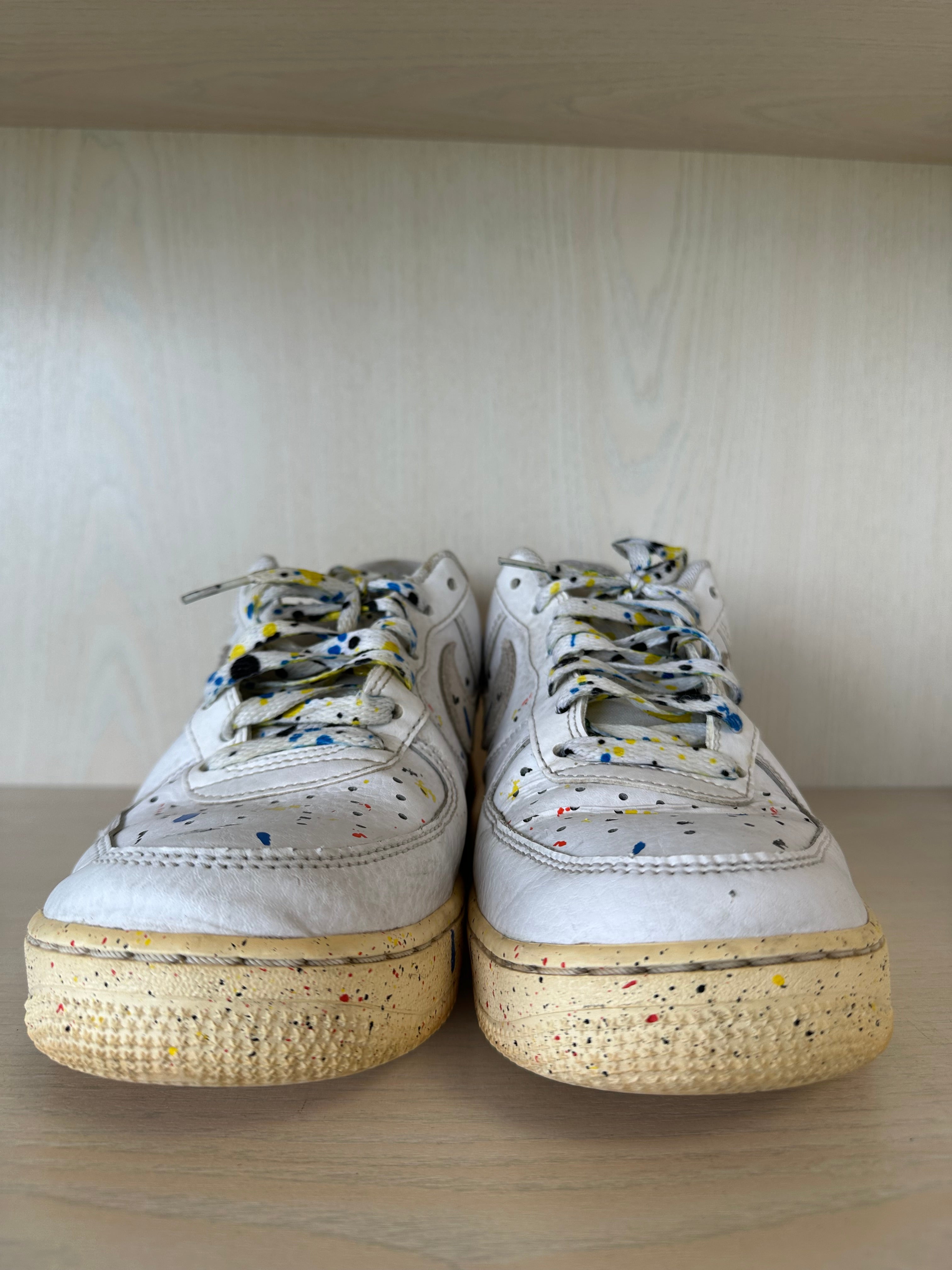 Nike Air Force 1 ’07 LV8 Paint Splatter – Weiß, EU 41, Guter Zustand