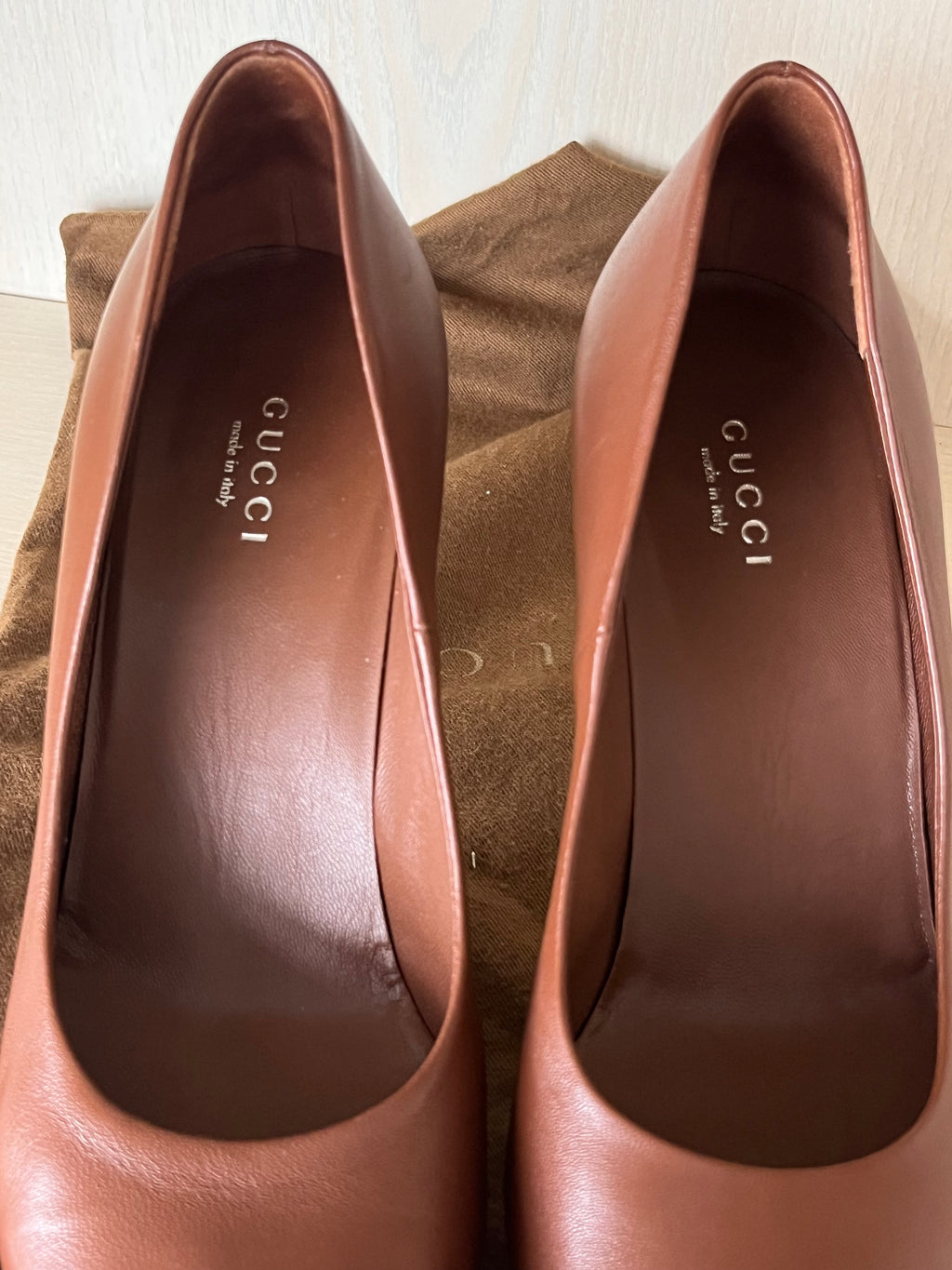 Gucci Leder Pumps Braun | EU 37.5 | 10cm Absatz | mit Dust Bag | Guter Zustand