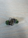 Konplott Vintage Drop Earrings, Boule Design, Green Peridot, Small, Good Condition