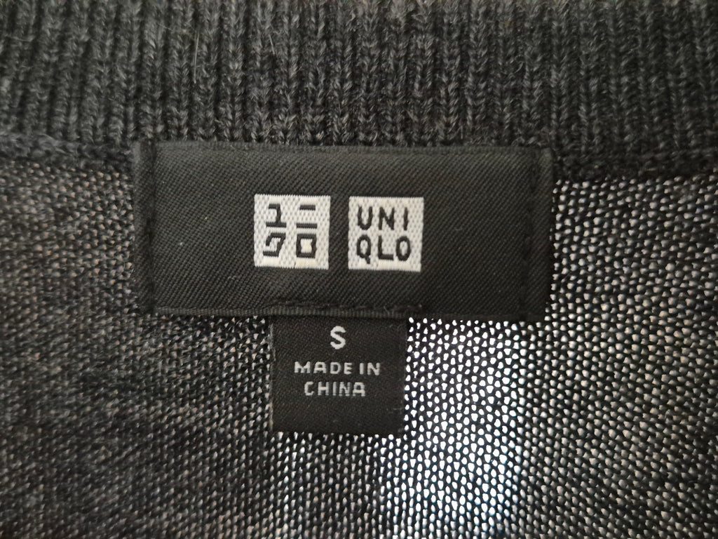 UNIQLO Extra Fine Merino Wool Crew-Neck Sweater, Size S, Navy Blue, Very Good