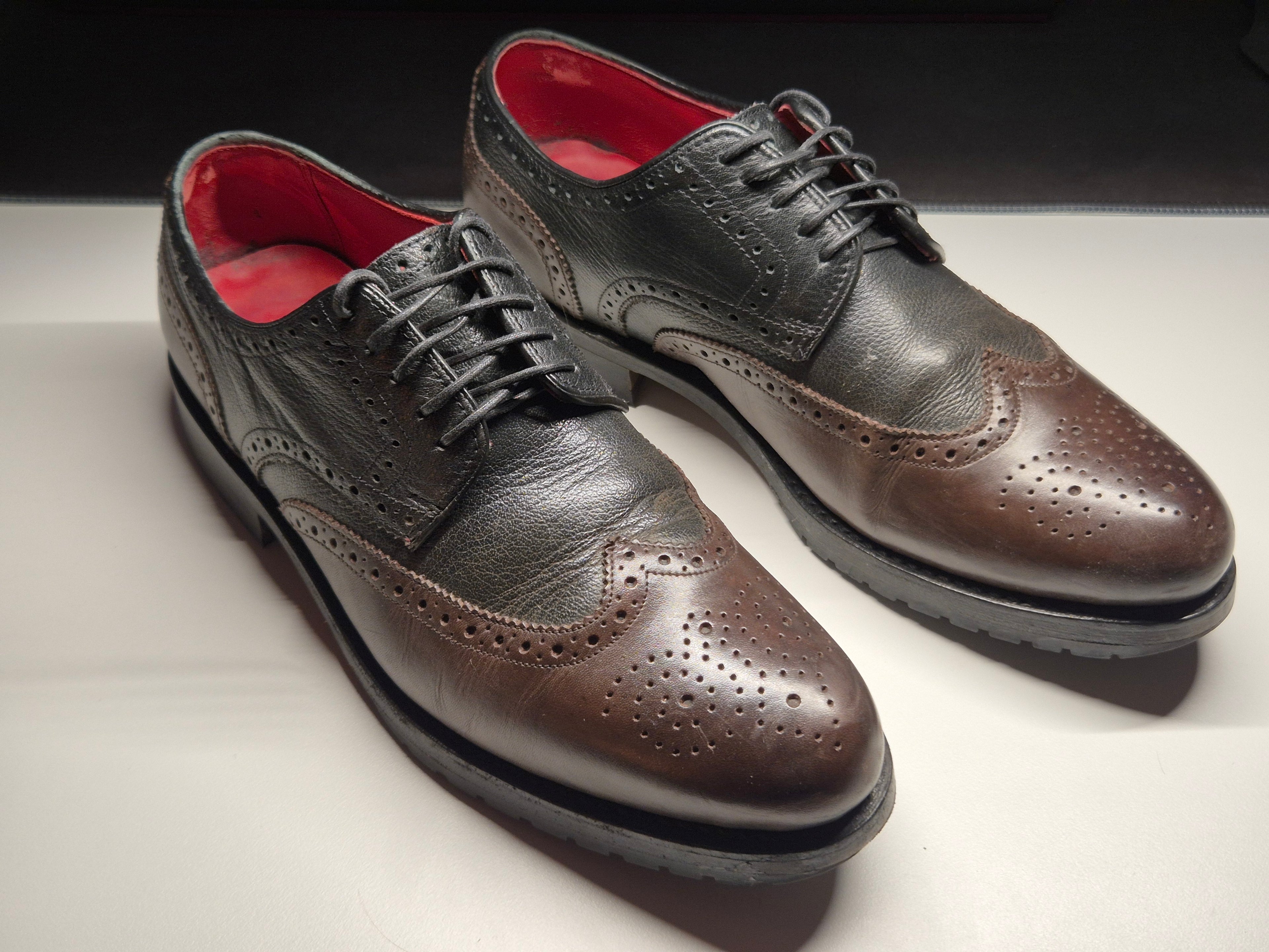 Wellensteyn Goodyear Welted Oxford Brogue Shoes EU 42 UK 8 Dark Brown Leather