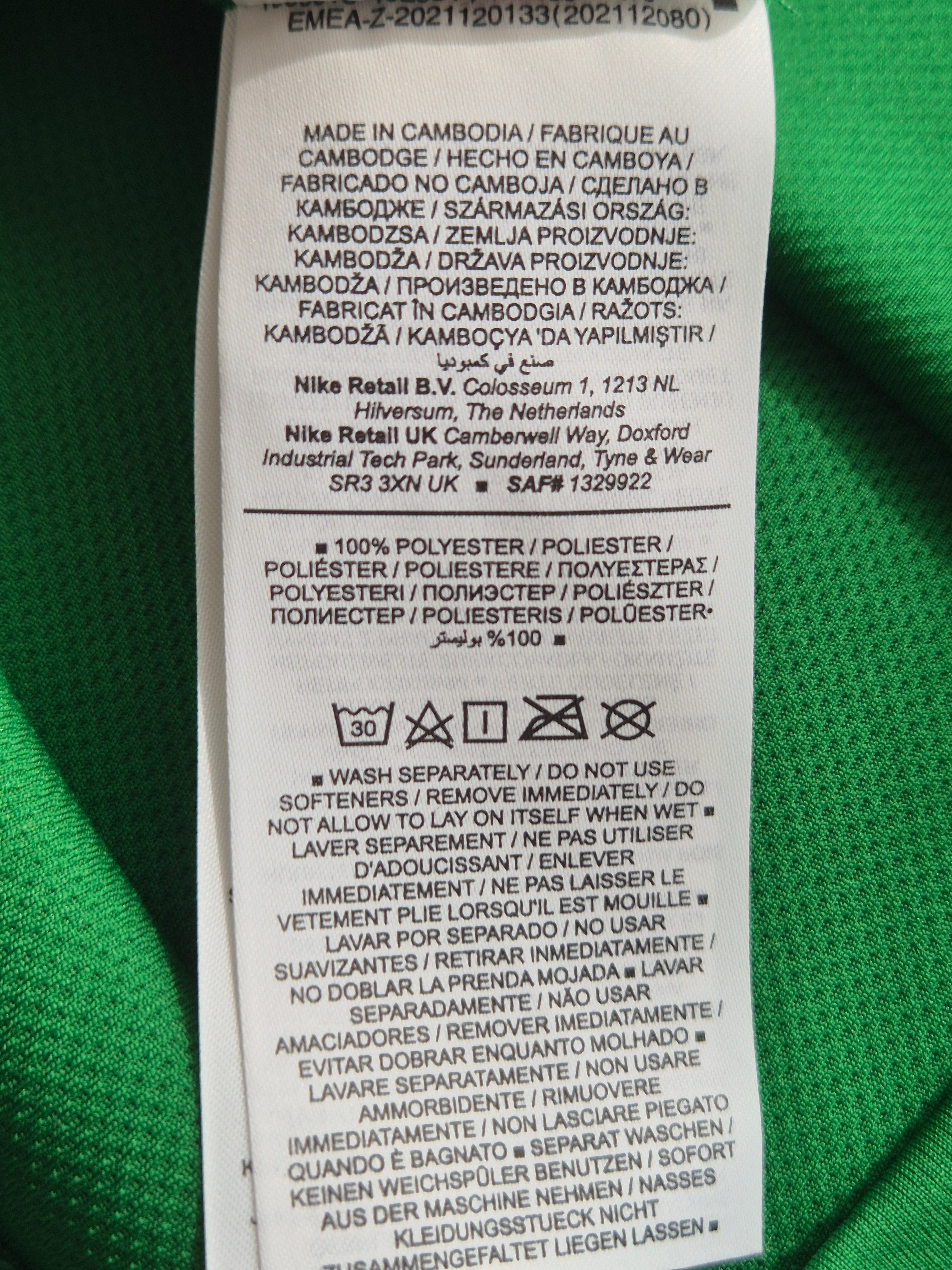 Nike Dri-FIT Team Pro Shirt Grün/Weiß Jugend Gr. L 147-158cm Sehr Gut