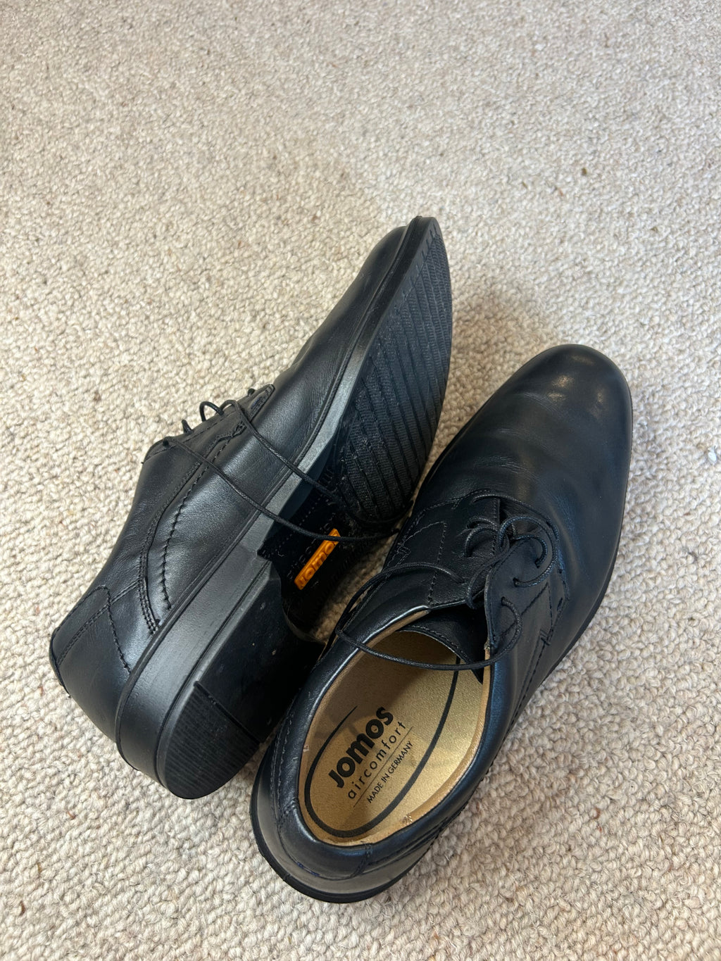 Jomos Aircomfort Derby Men’s Shoes – Black, Size 42, Very Good Condition