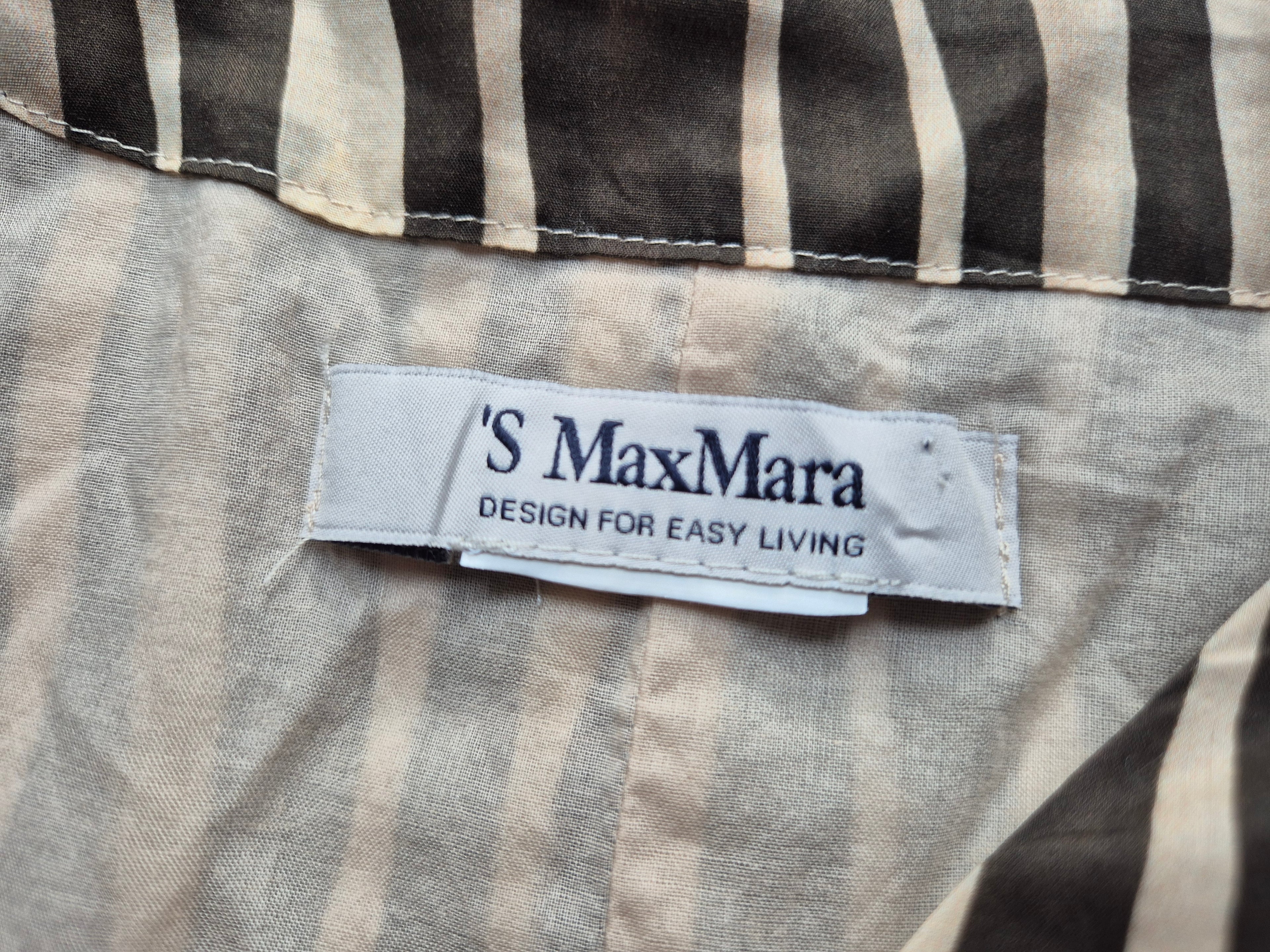 S MaxMara Zebra Print Shirt Dress, Brown/Beige, Size M, Good, with Belt