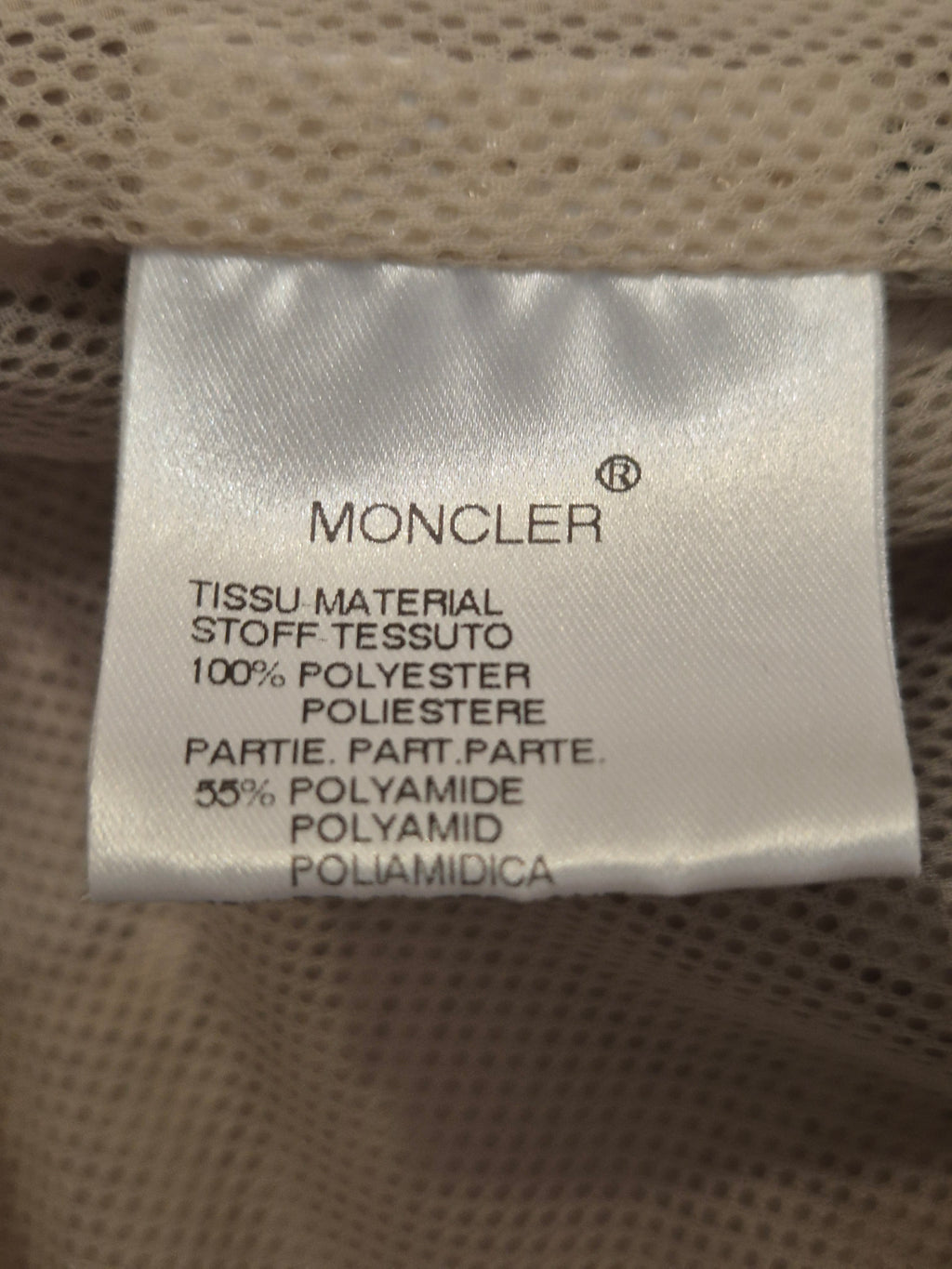 Moncler Women’s Field Jacket Size 2 (EU 38) Beige with Leather Trims Used