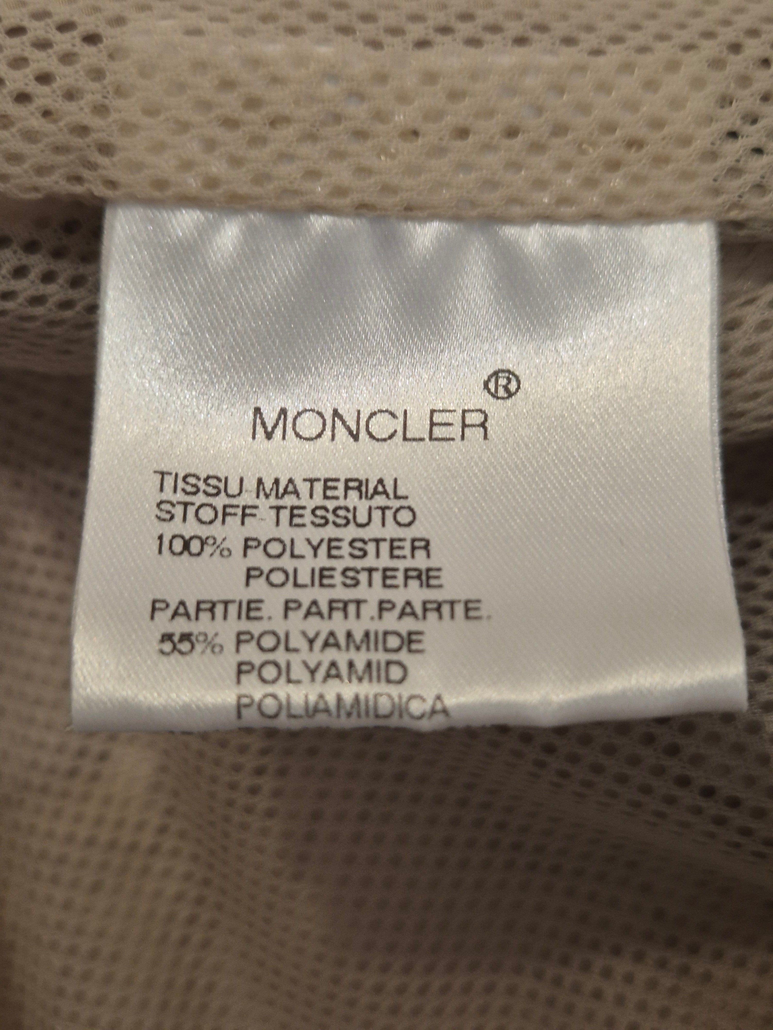 Moncler Women’s Field Jacket Size 2 (EU 38) Beige with Leather Trims Used