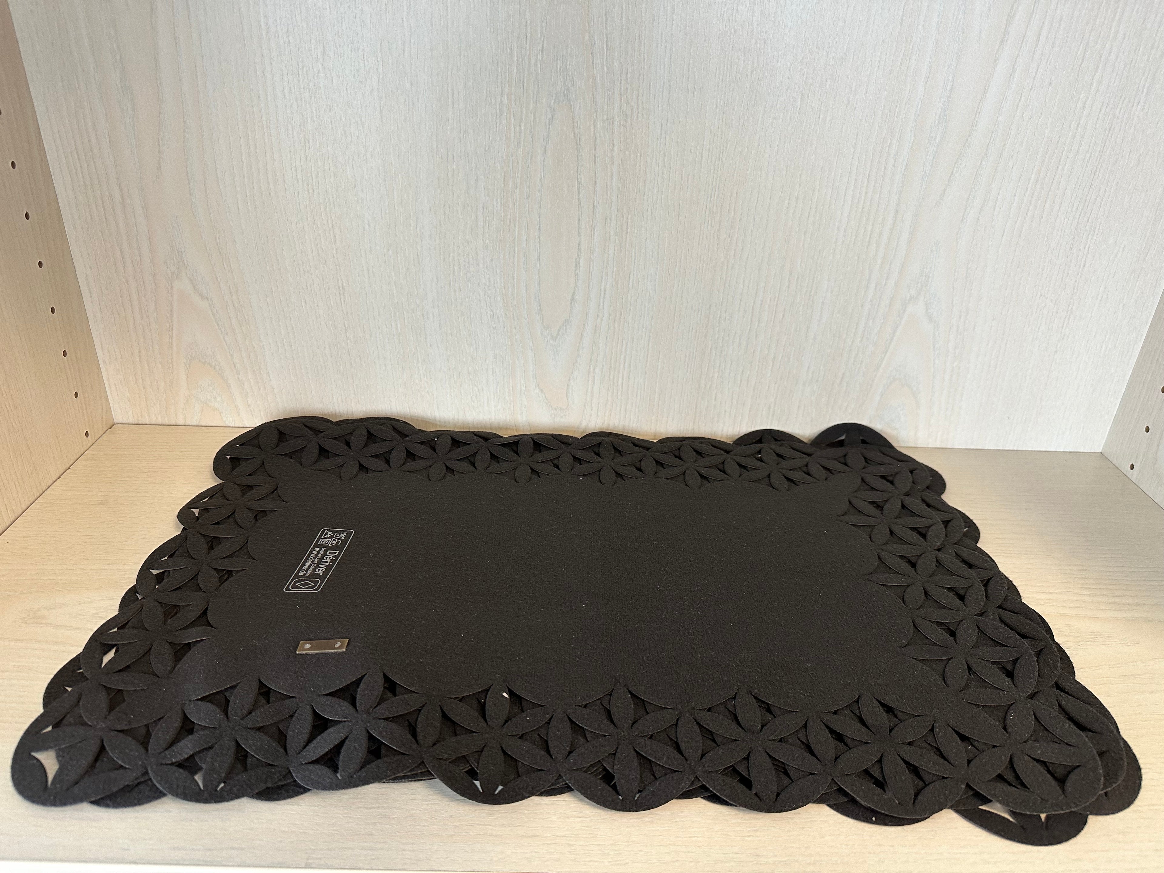 Dériver „Leather Lace“ Leder-Tischsets dunkelgrau, 8 Stück, guter Zustand