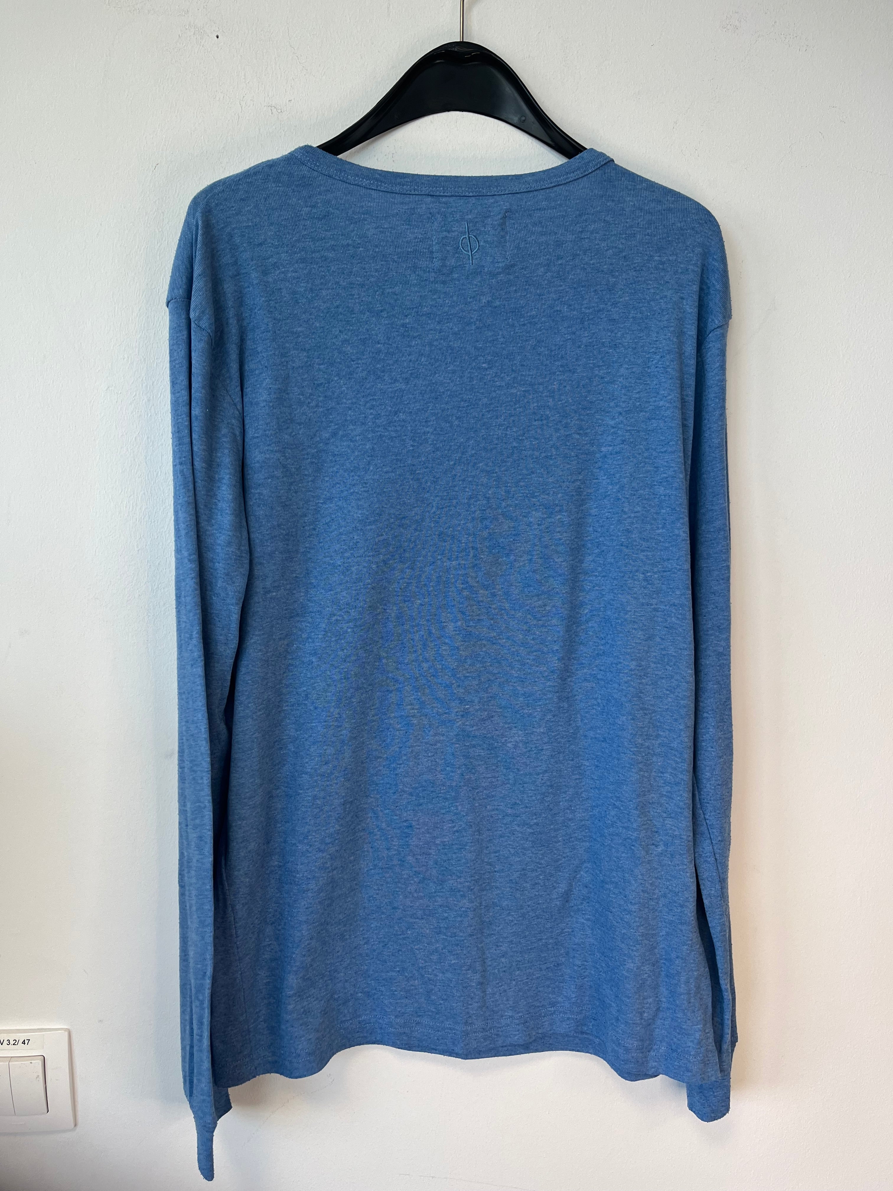 Samsøe Samsøe Men’s Long-Sleeve Henley, Blue, Size M, Very Good