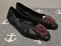 Uterqüe LOVE Ballerinas – Leder, Schwarz, Gr. 37, Guter Zustand
