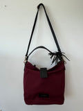 Marc O’Polo Schultertasche Canvas & Leder, bordeaux, Medium, sehr guter Zustand