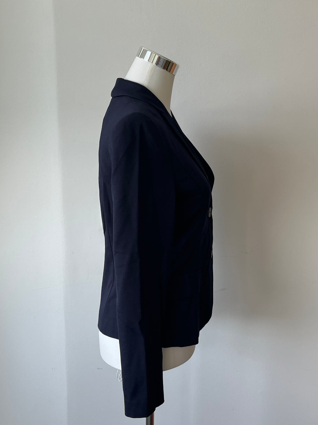 Marc Cain J24 Blazer Navy Blue Cotton Blend N3 Very Good