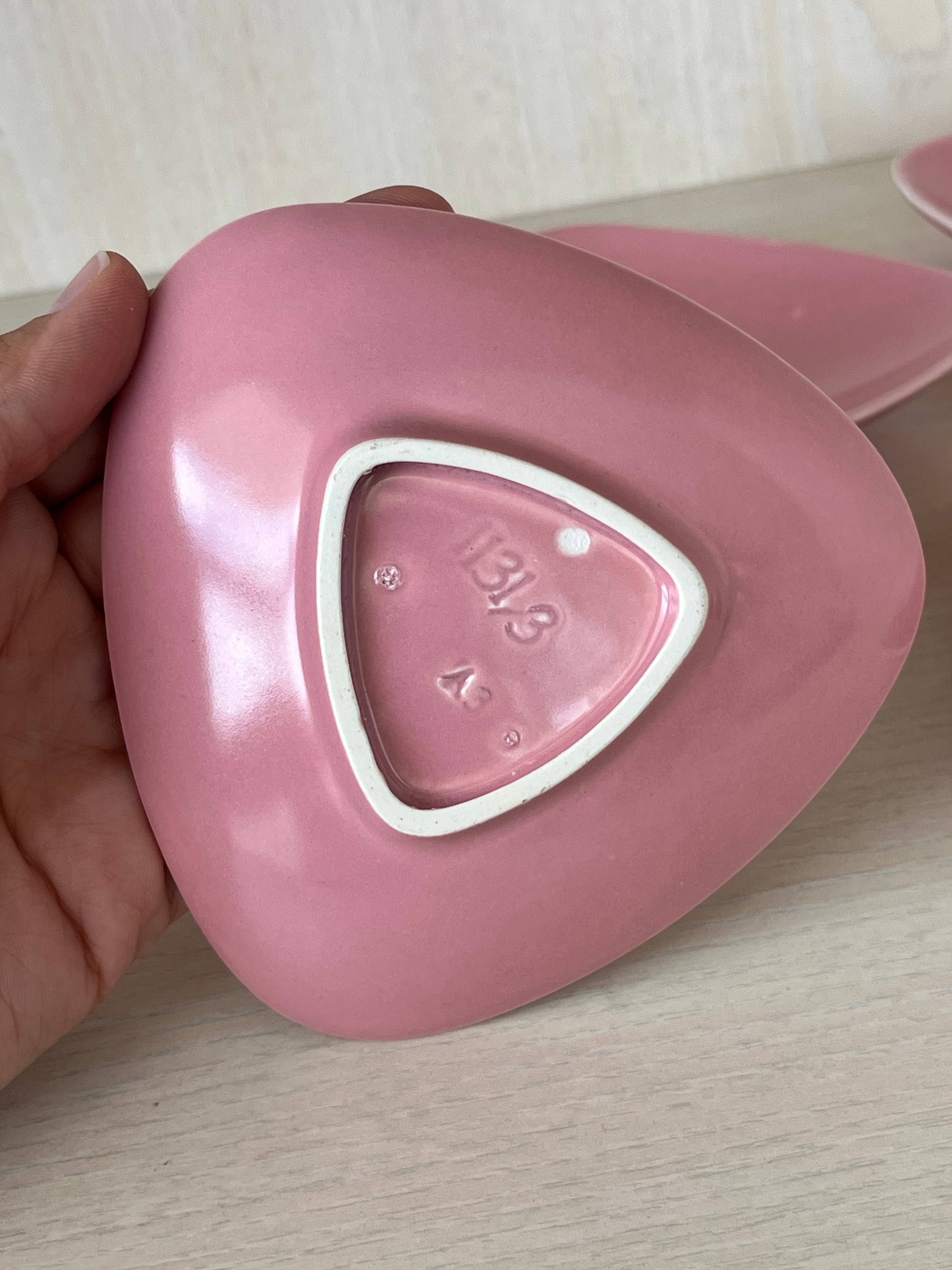 5x Villeroy & Boch Septfontaines Schalen Rosa 11cm | Gut | Dreieckig