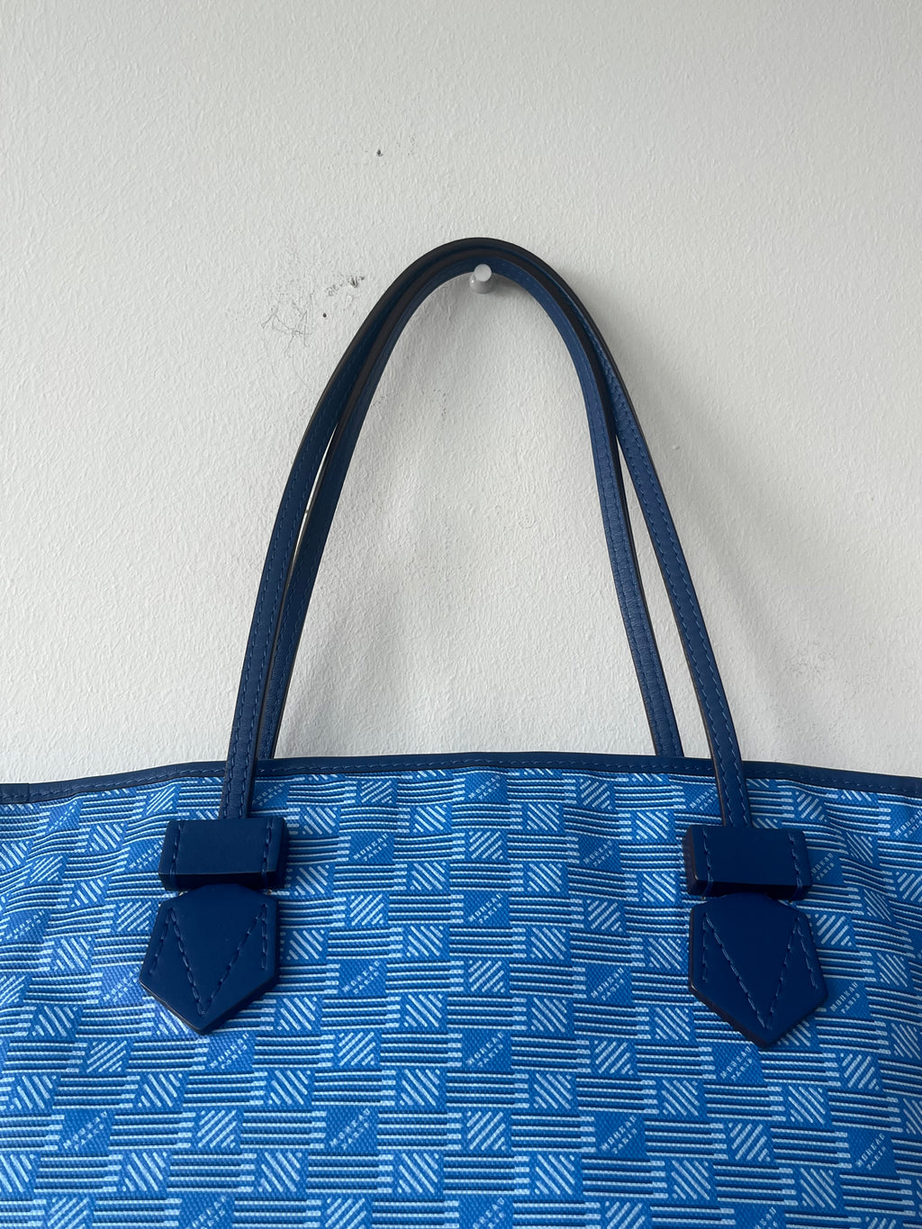 Moreau Paris Saint-Tropez MM Tote Deep Blue Canvas Leder Sehr Gut 29cm