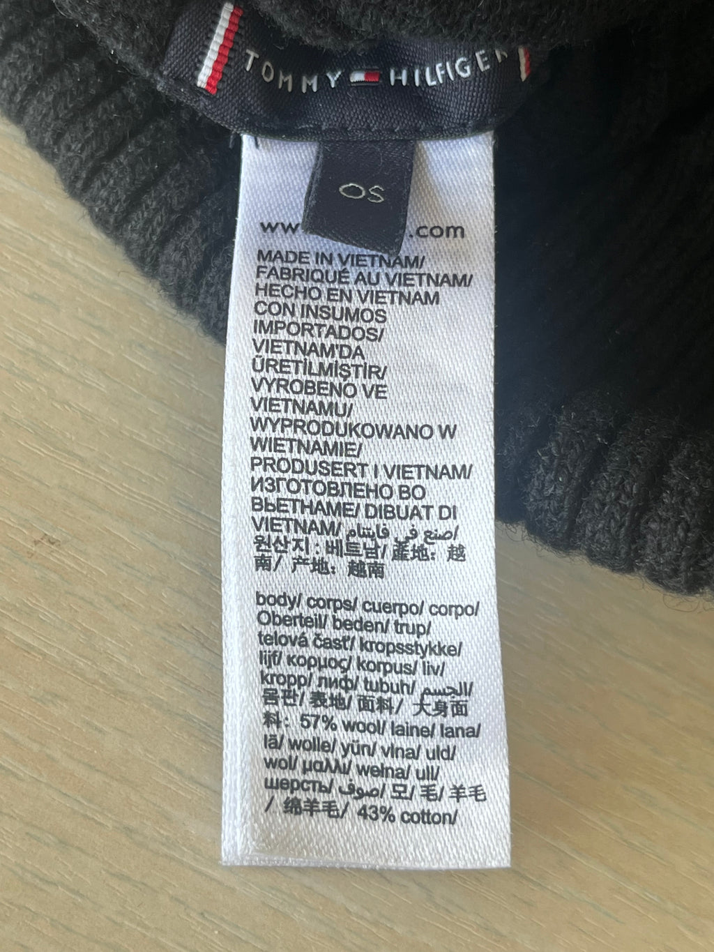 Tommy Hilfiger Flag Beanie, Schwarz, Wolle/Baumwolle, Sehr Gut, One Size