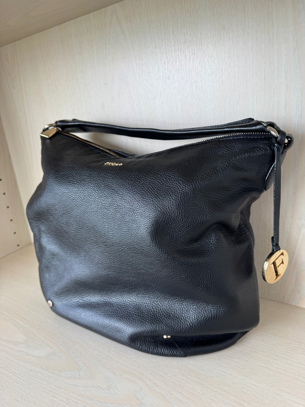 Furla Raffaella Leder Hobo Bag – Schwarz, Medium, sehr guter Zustand