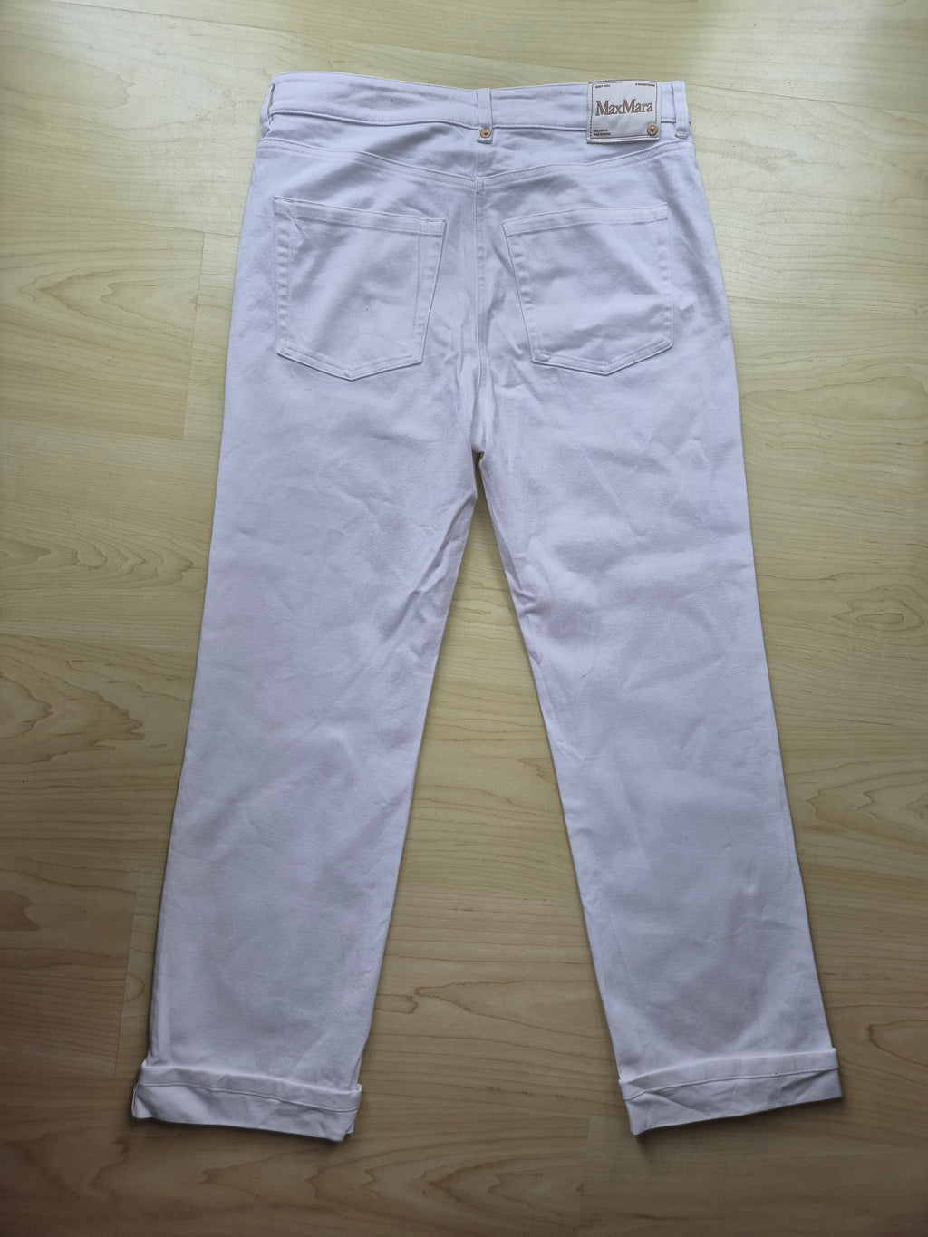 Max Mara Weiße Capri Jeans | Baumwollmix Stretch | Sehr gut | Gr. 38