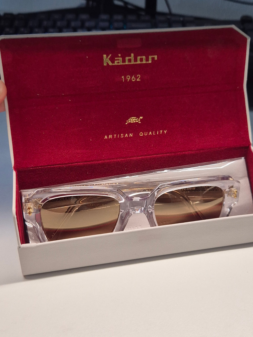 Kador Kallima Glamour Sonnenbrille klar/gold, Gr. 52x27 145, sehr guter Zustand