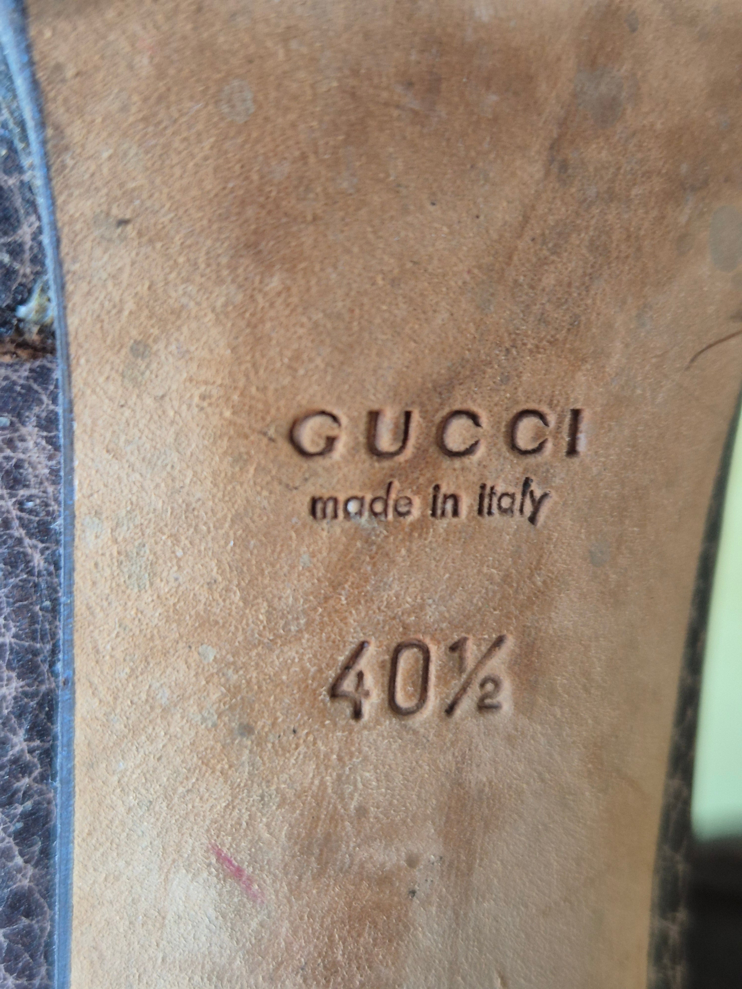 Gucci Lederstiefel mit Bambus-Quasten, Braun, EU 40.5, Guter Zustand