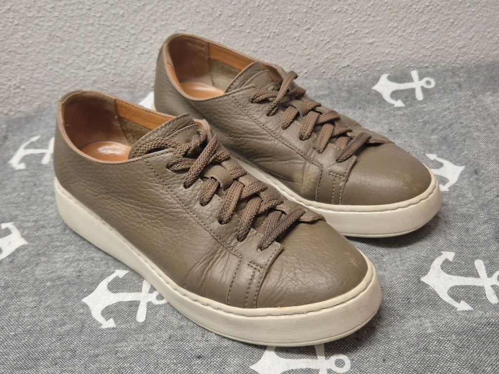 Santoni Low-Top Leder-Sneaker Grau EU 37 Gebraucht
