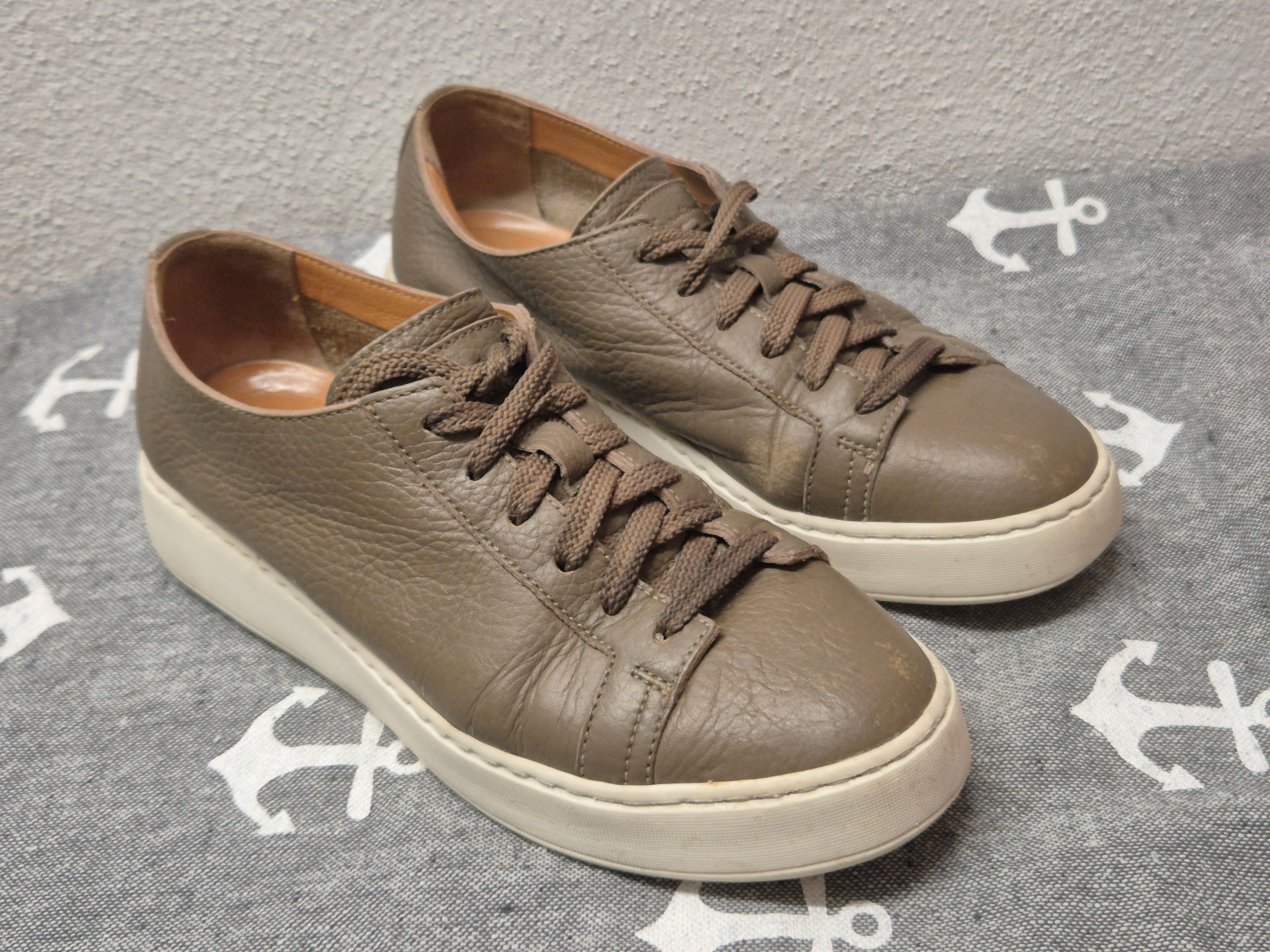 Santoni Low-Top Leder-Sneaker Grau EU 37 Gebraucht