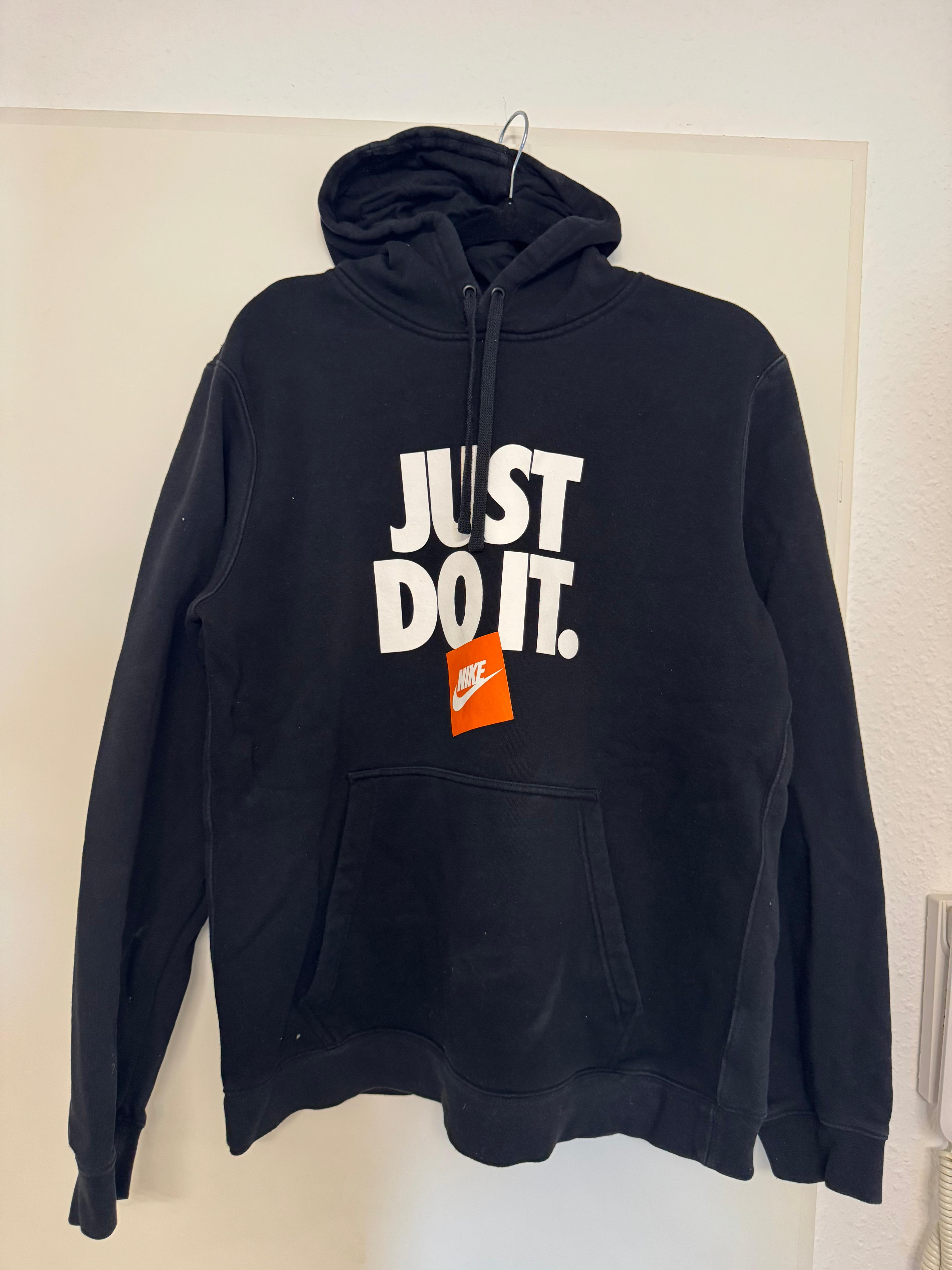 Nike Sportswear Club Fleece Hoodie „Just Do It.“ Schwarz, Größe L, Wie Neu
