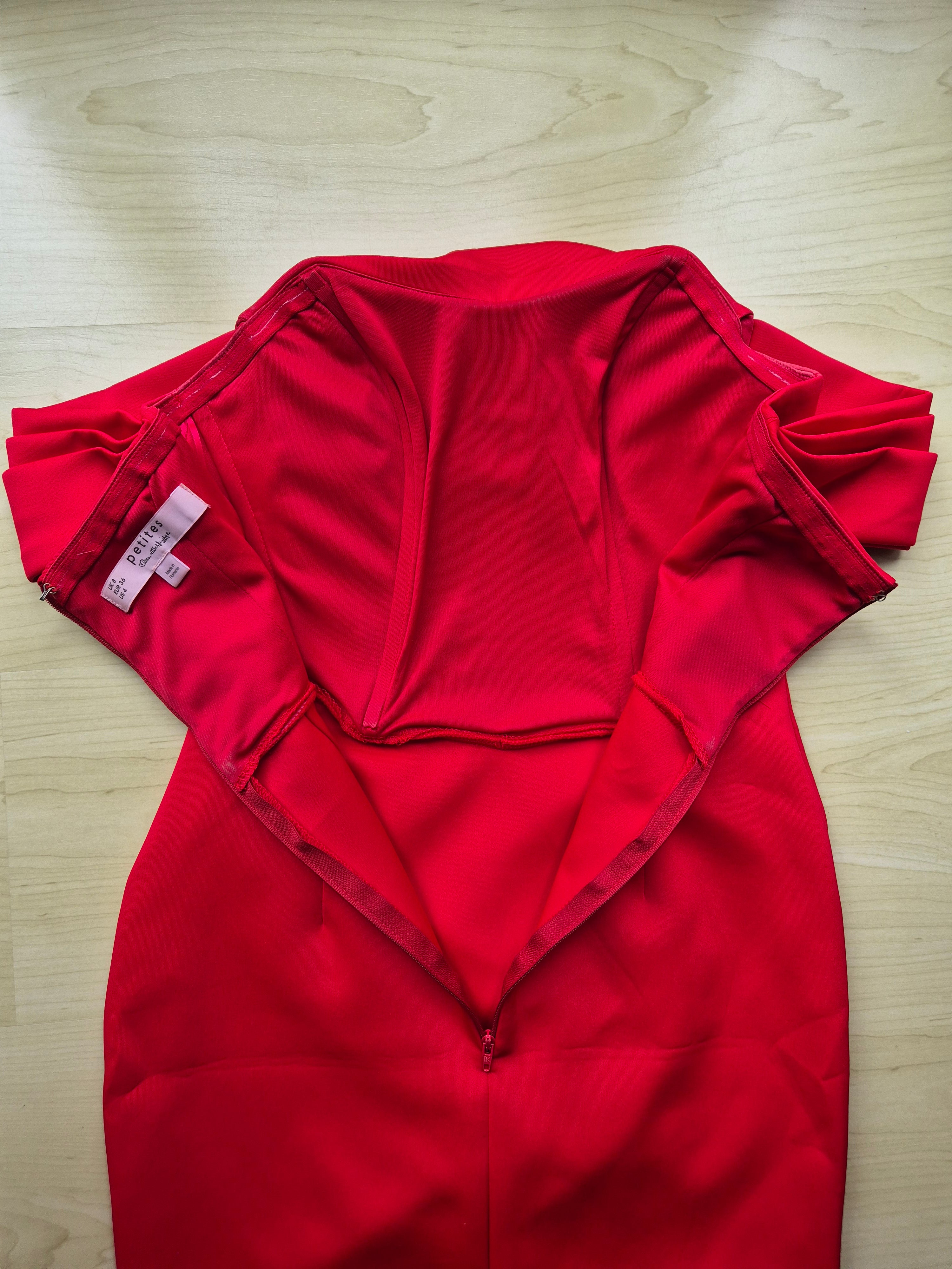 Miss Selfridge PETITE Off-Shoulder Kleid | Rot | EU 36 | Sehr gut
