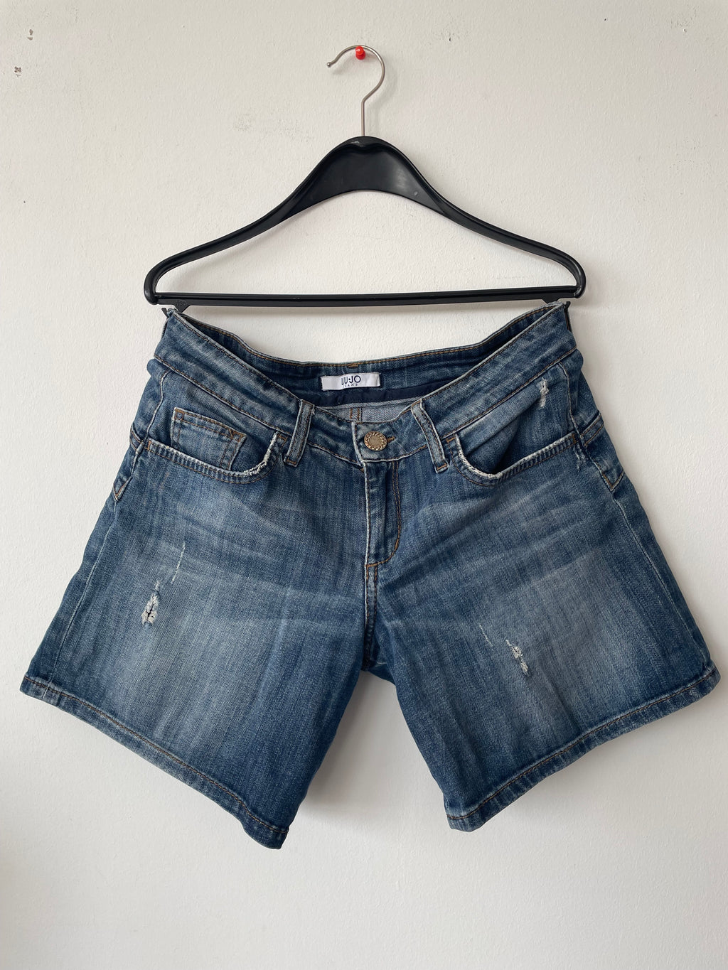 Liu Jo W13106 D3019 Damen Denim Shorts Gr. 29 Blau Baumwolle Zustand Gut