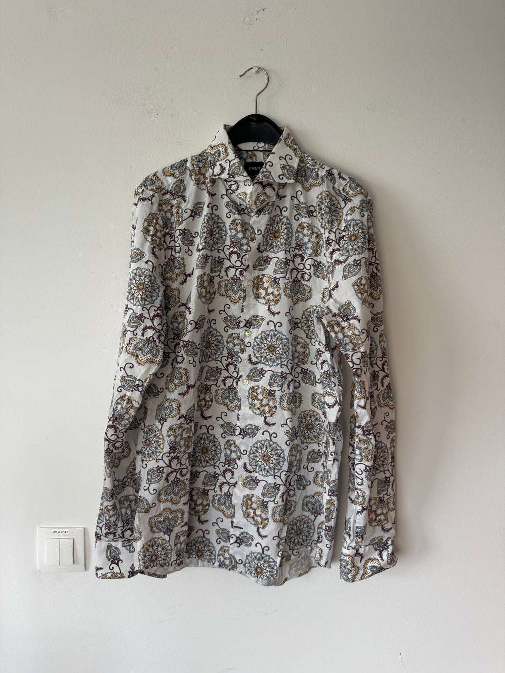 JOOP! Men’s Slim Fit Shirt – Floral Pattern – Cotton – M/L – Very Good