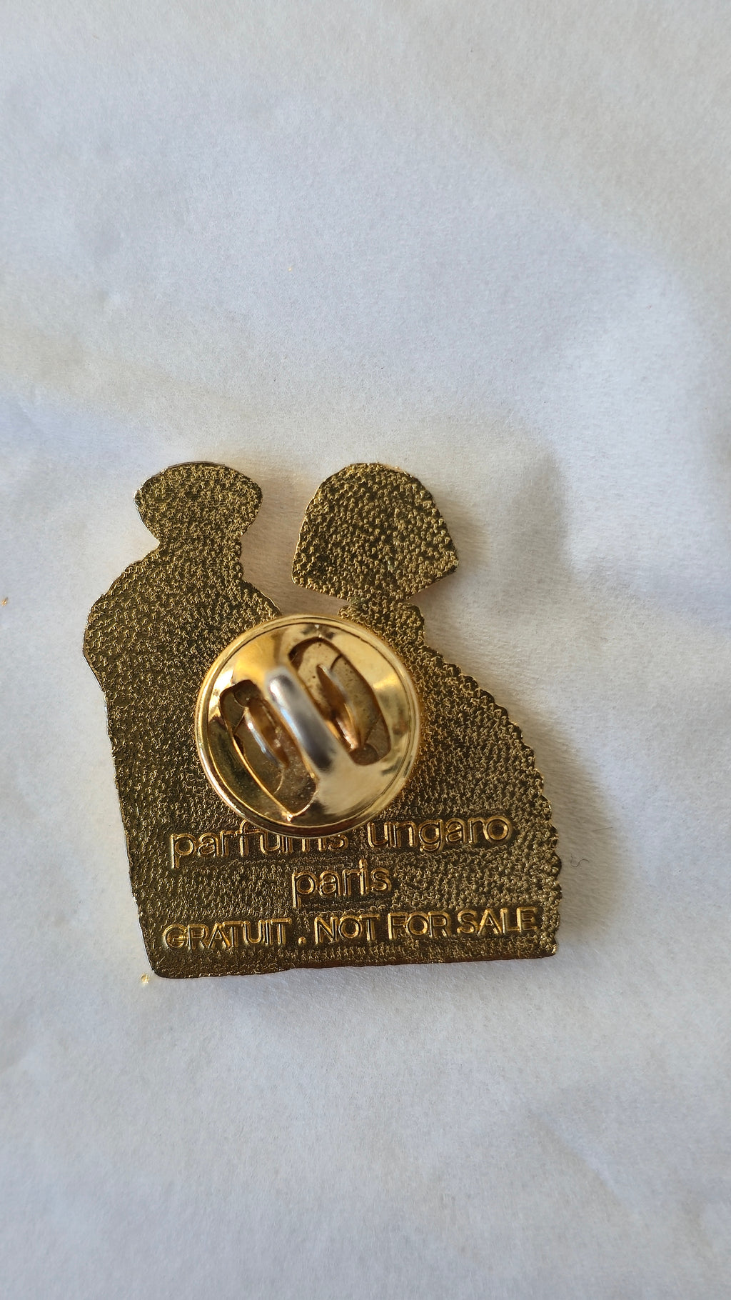 Emanuel Ungaro Vintage Gold Perfume Bottle Brooch, 3cm, Very Good Condition