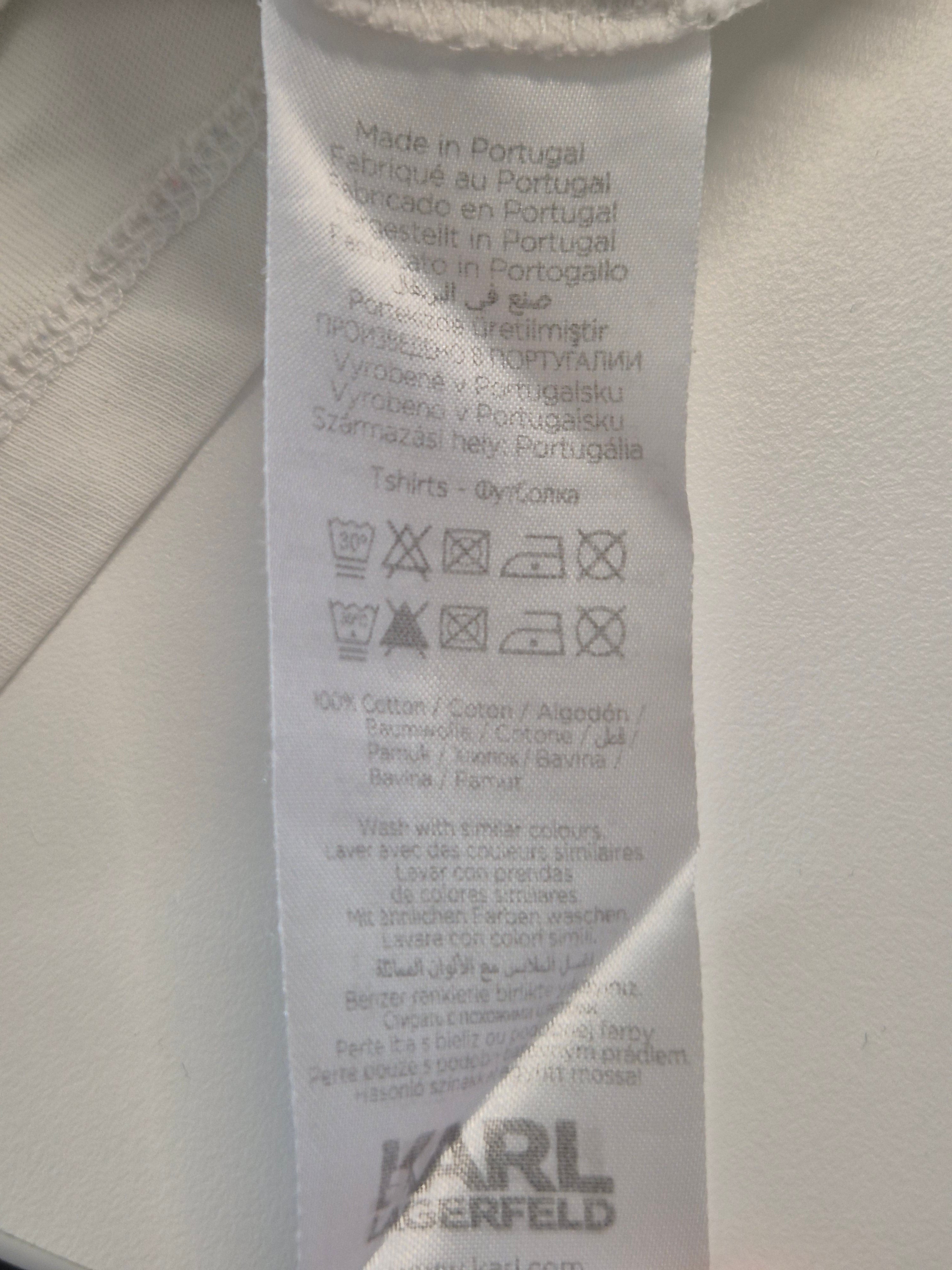 Karl Lagerfeld Karl Logo Tee XS Weiß Neon Grün Guter Zustand