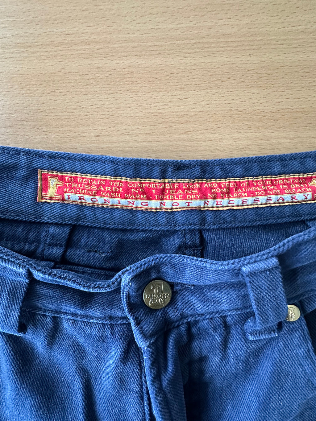 Trussardi High-Waist Jeans | Dunkelblau | Vintage | Größe 33 | Gebraucht