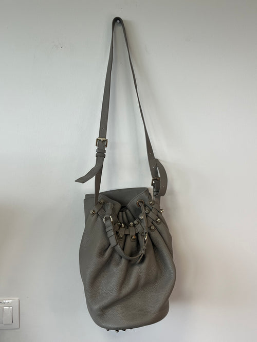 Alexander Wang Diego Bucket Bag Grau „Cement“ | Silber | Sehr guter Zustand | Dustbag