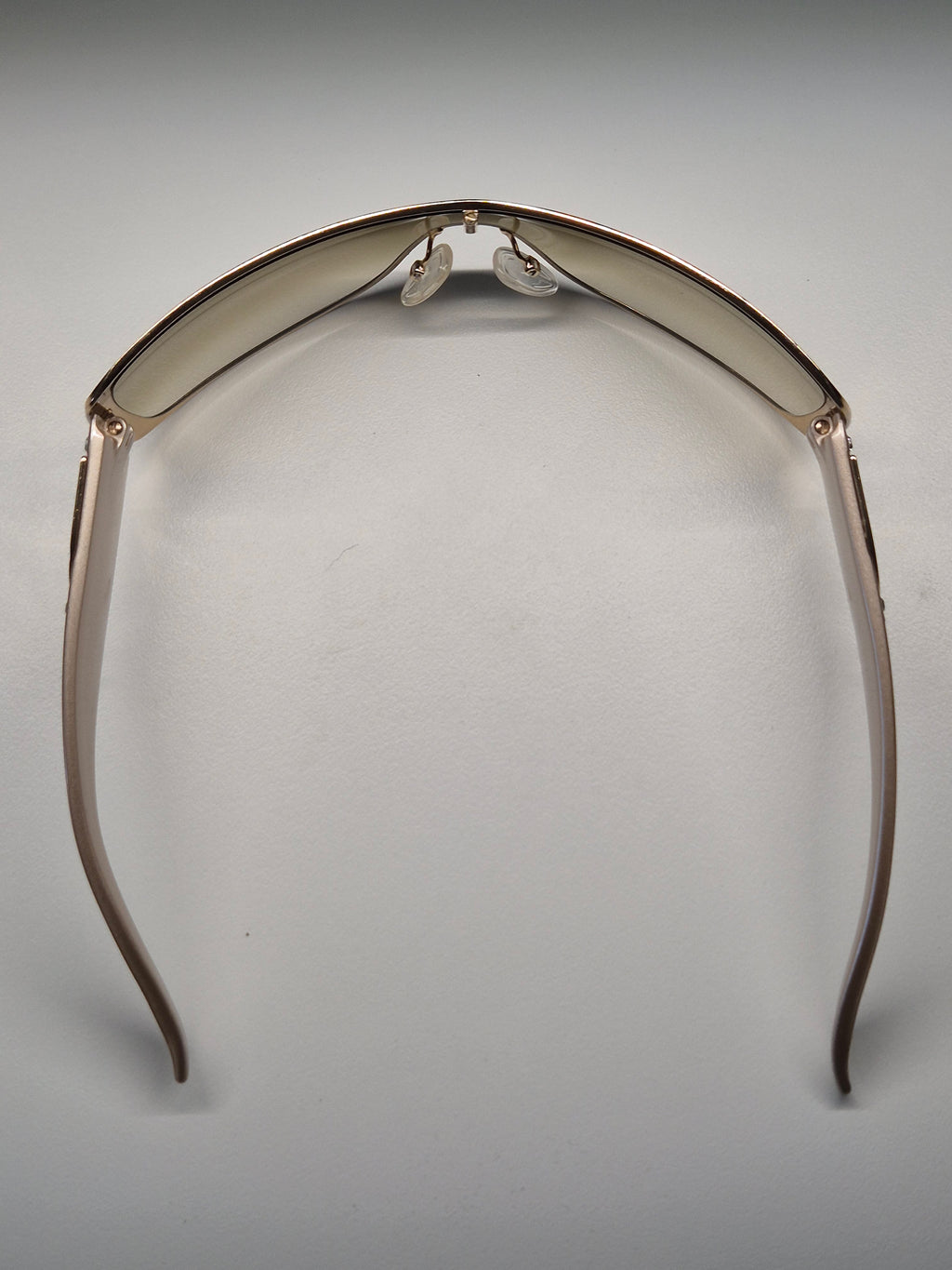 Vintage Dior Crystal Shield Sonnenbrille – Gold, Guter Zustand, Medium