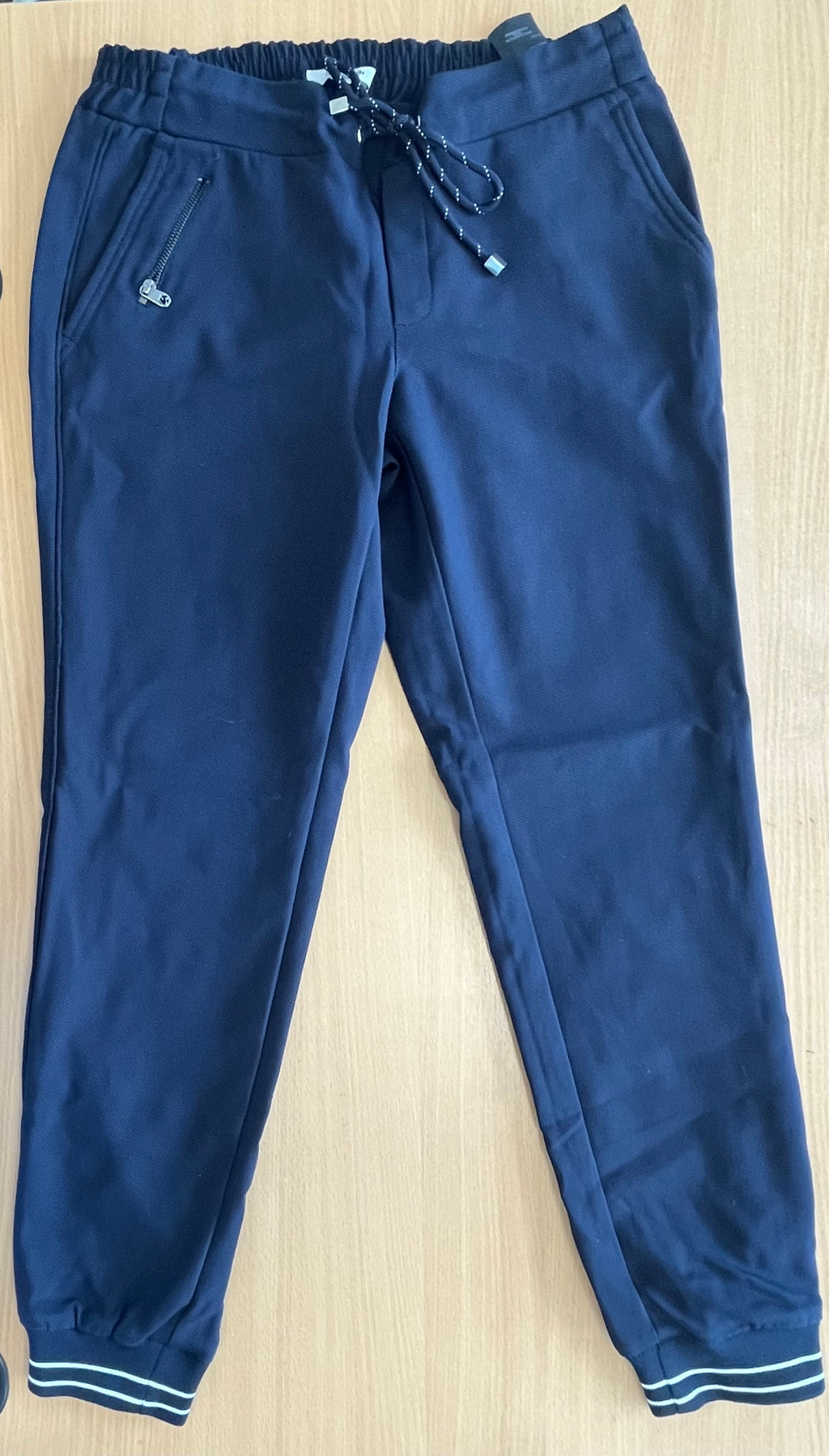 Comma Casual Identity Joggers – Navy, Micro-dot, Size 40, Good Condition