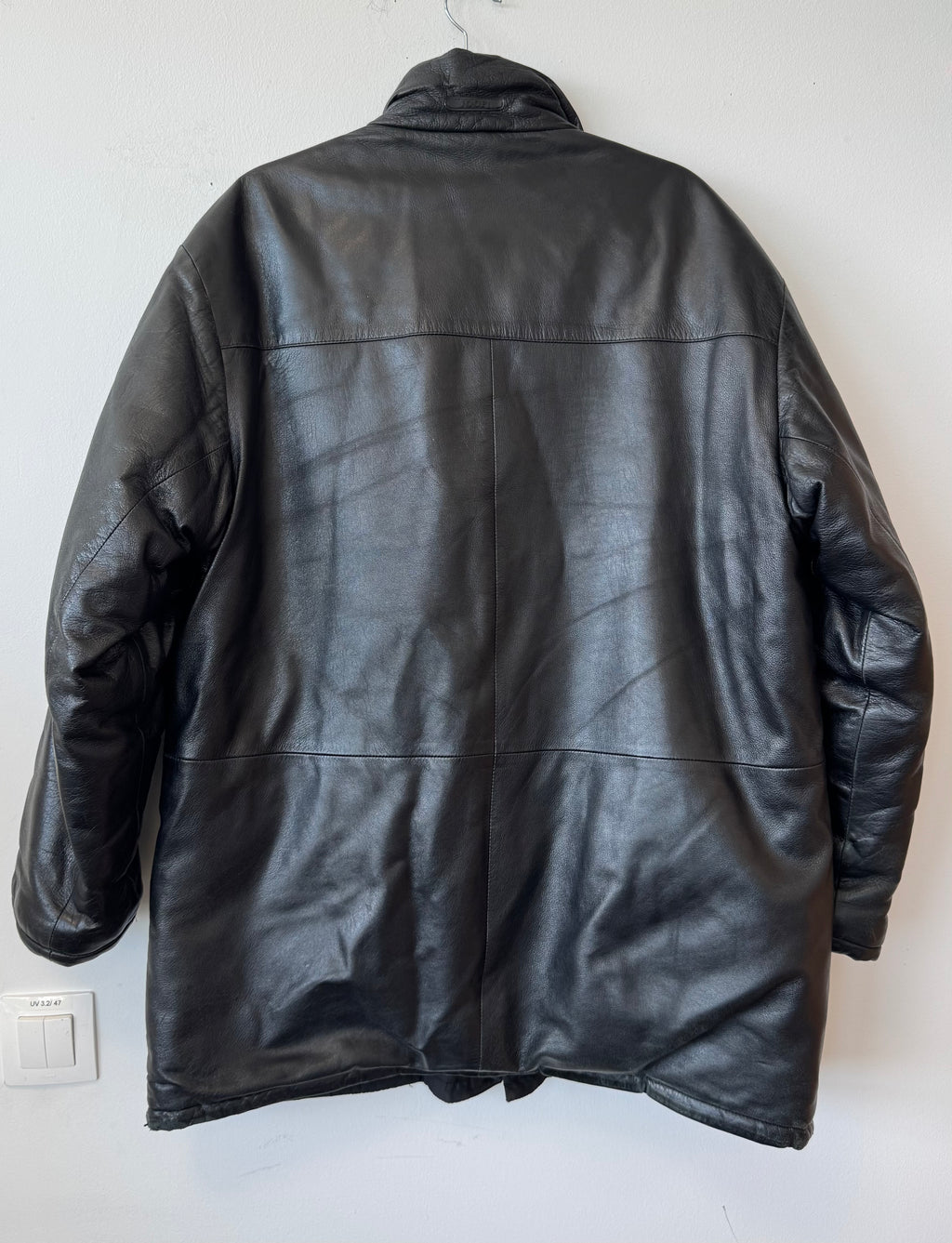 JOOP! Men's Leather Jacket, Black, Size 48, Made in Italy, Good Condition