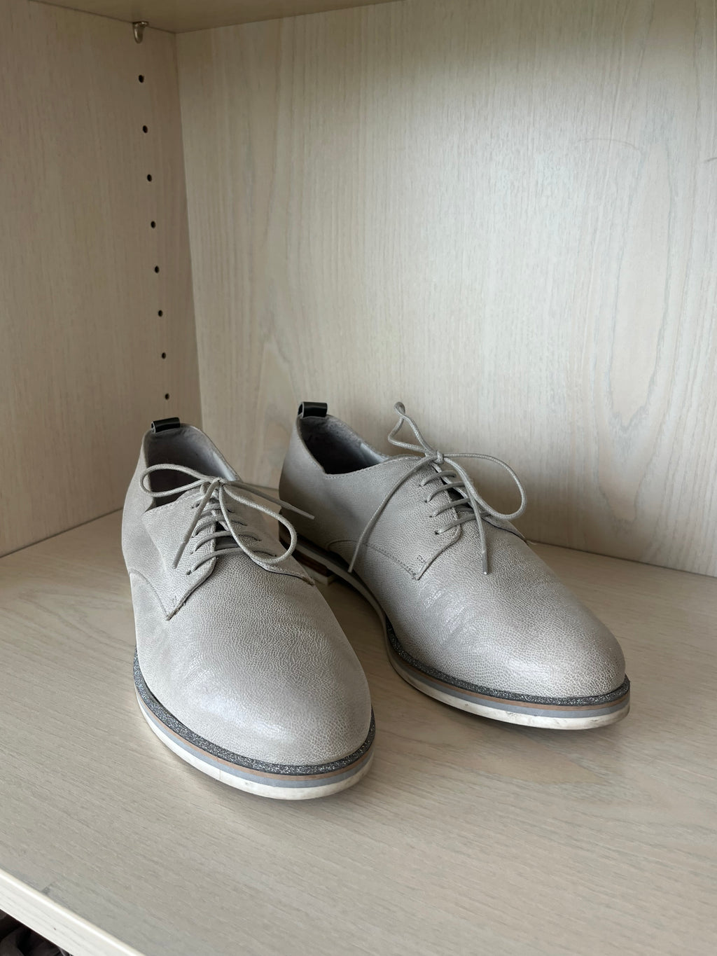Maripe Linen Derby Shoes, Grey/Silver, EU 39, Good Condition