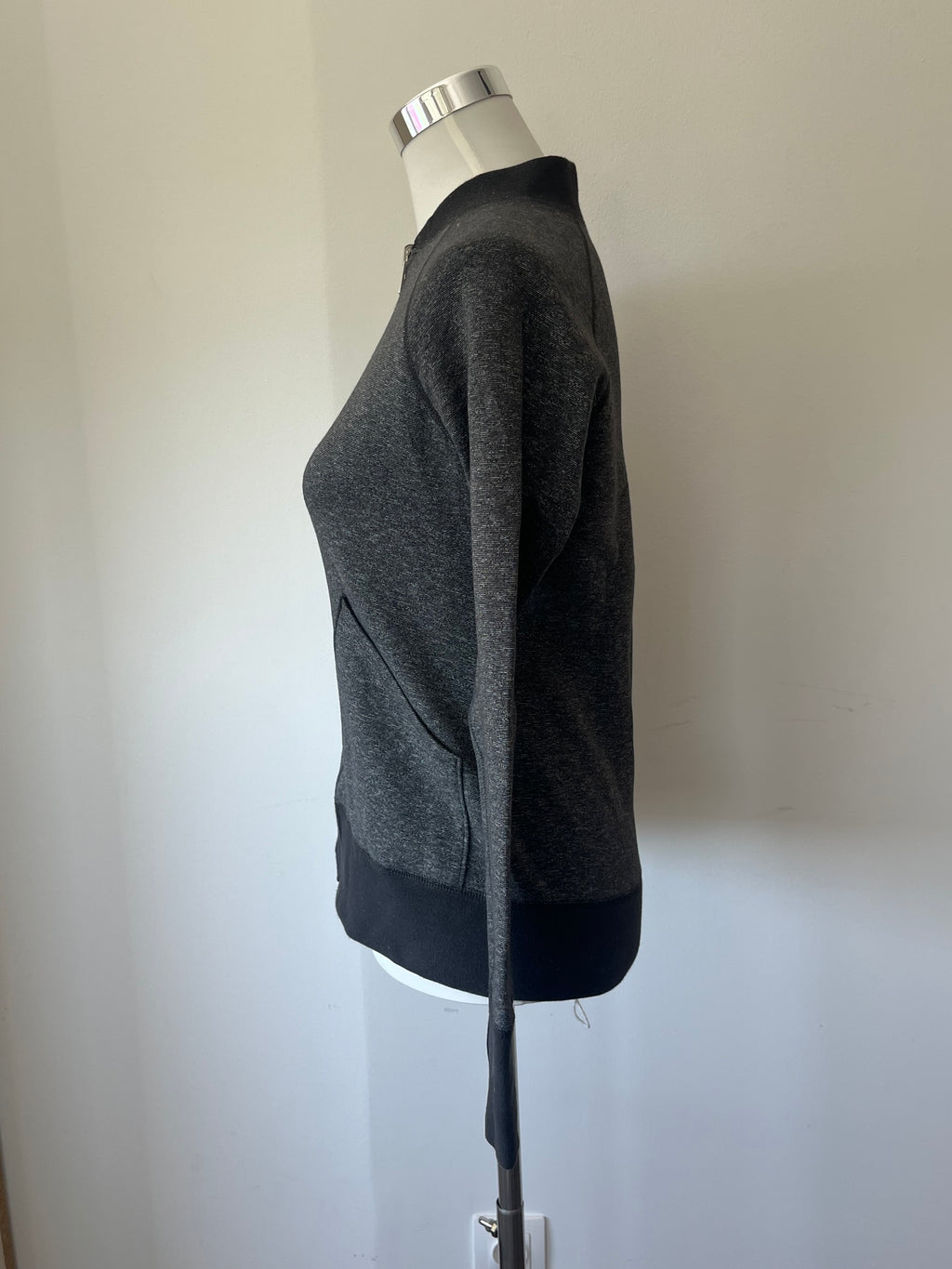 Adidas Performance Full-Zip Jacket, Medium, Heathered Black, Very Good Condition