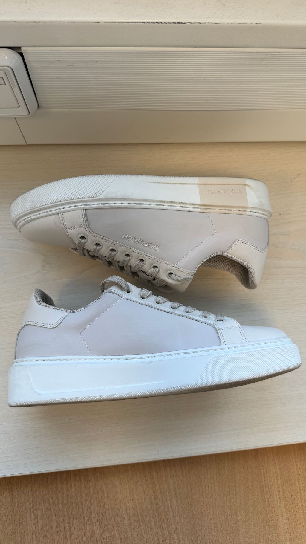 Woolrich Eco-Leather Sneakers Weiß EU 37 Damen Italien Sehr Gut