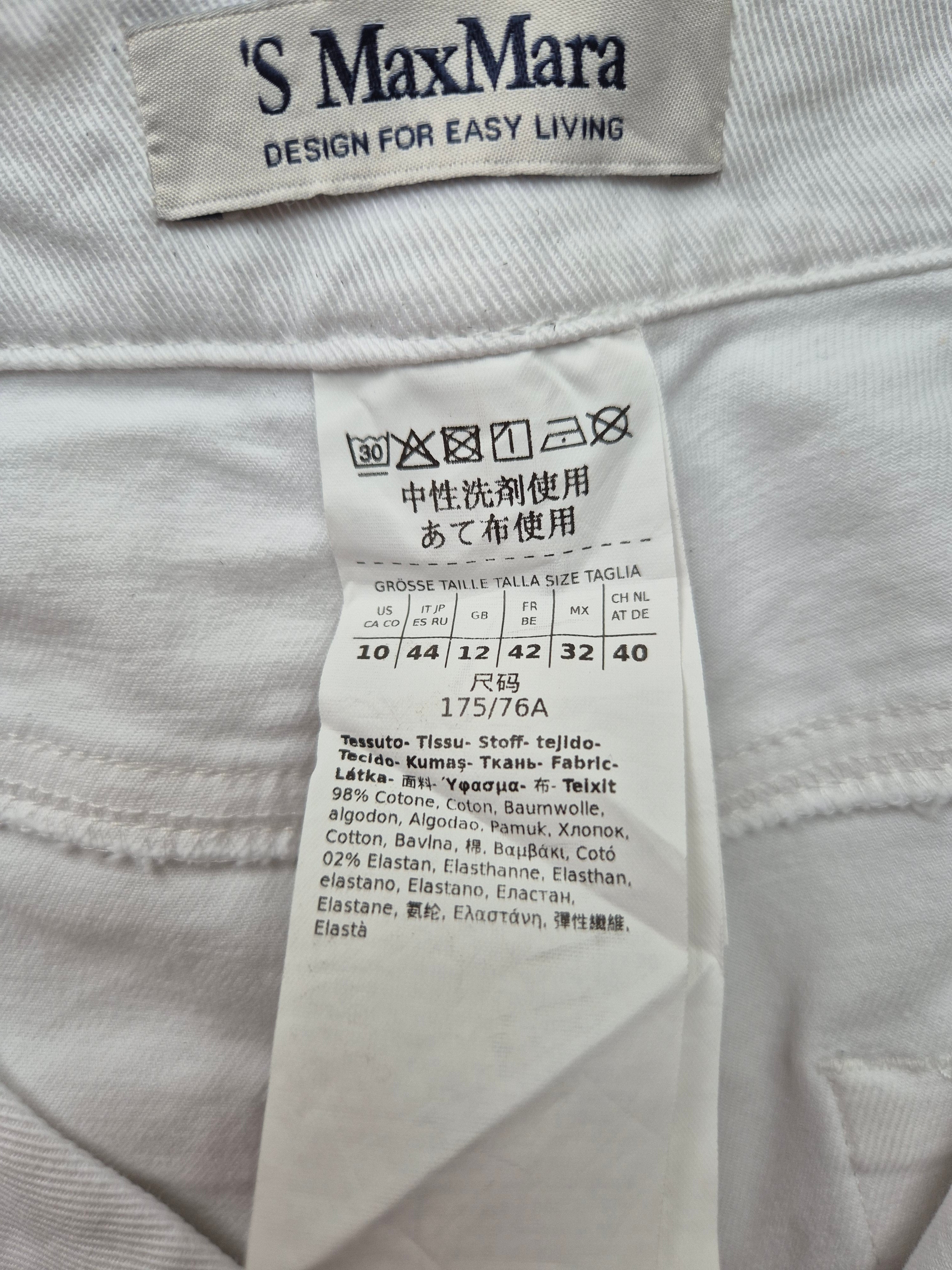Max Mara Weiße Capri Jeans | Baumwollmix Stretch | Sehr gut | Gr. 38