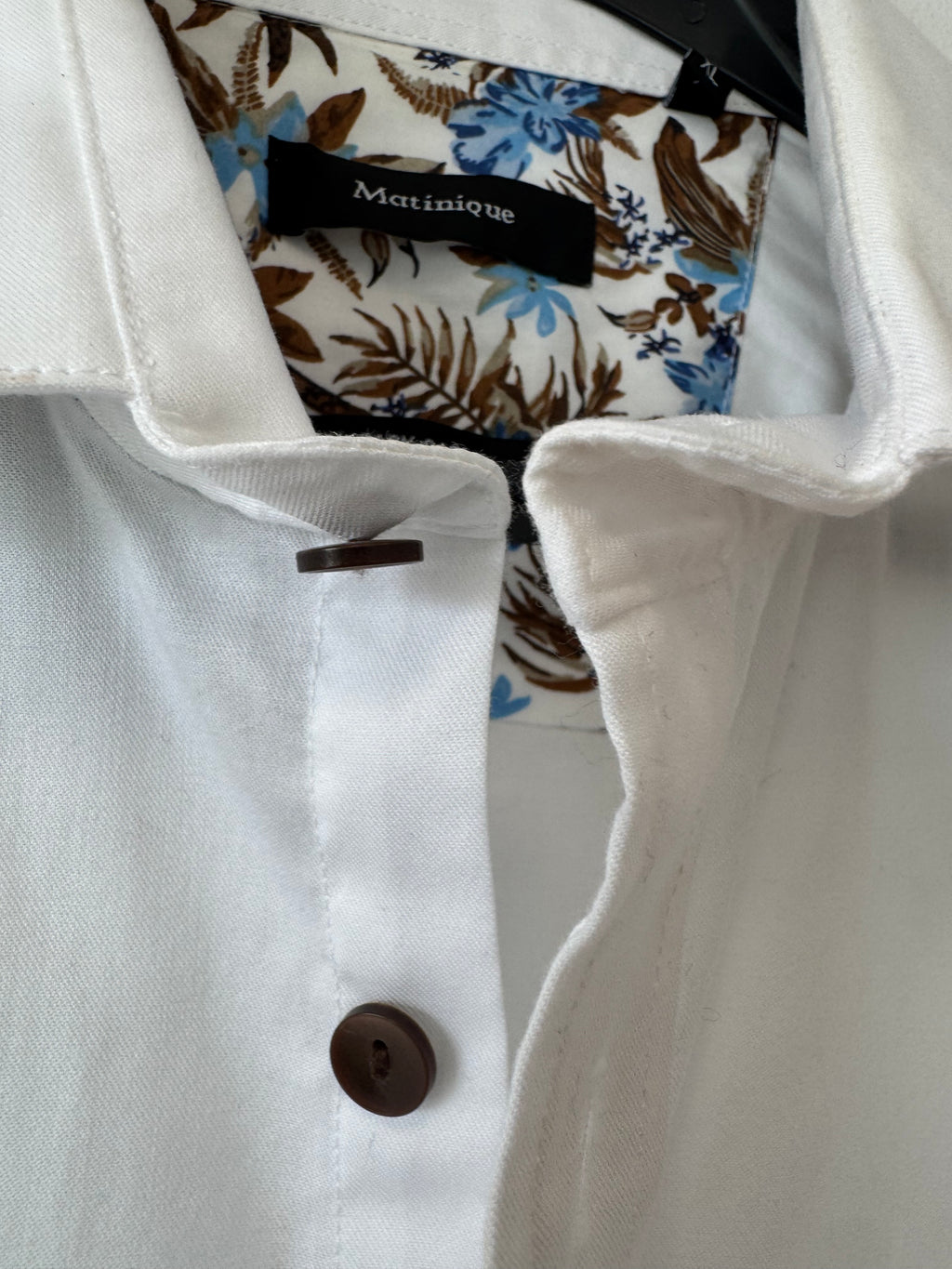 Matinique Easy-Care Hemd – Weiß, XL, Florale Details, Guter Zustand