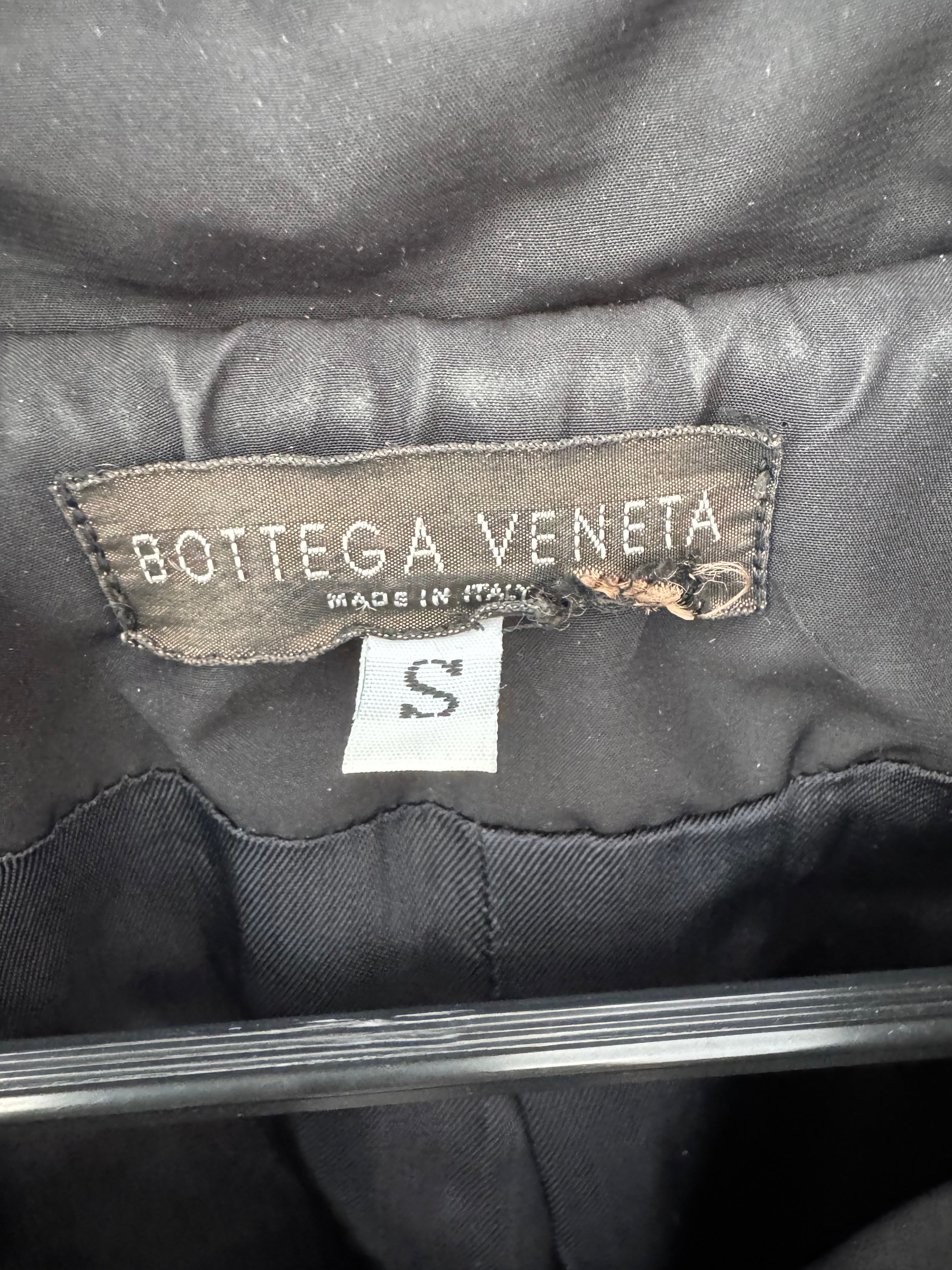 Bottega Veneta Trench Coat Black Small Cotton Blend Poor Condition