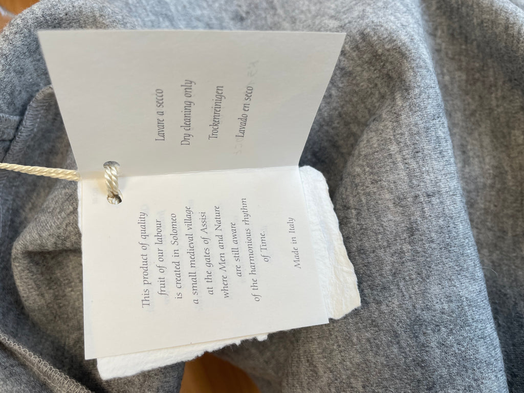 Brunello Cucinelli Kleid – Schurwolle, Grau, Größe L, Sehr Gut