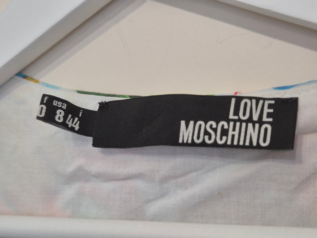 Love Moschino Kleid Tropical Papagei Gr. L / IT 44, Multicolor, 100% Baumwolle