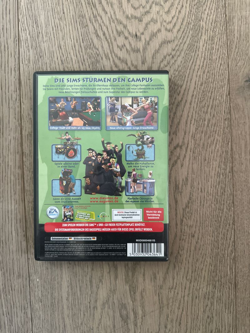 Die Sims 2 – Wilde Campus-Jahre (Deutsch) PC Erweiterung – komplett, guter Zustand