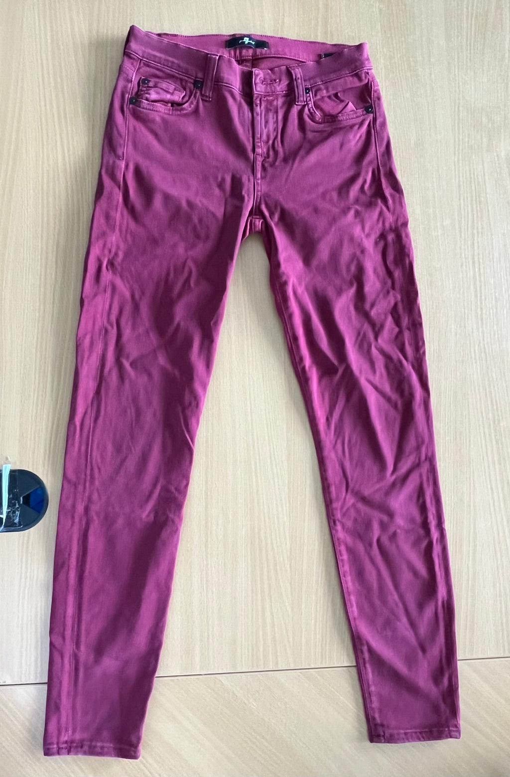7 For All Mankind Skinny Jeans | Gr. 26 | Burgundy | Stretch | Guter Zustand