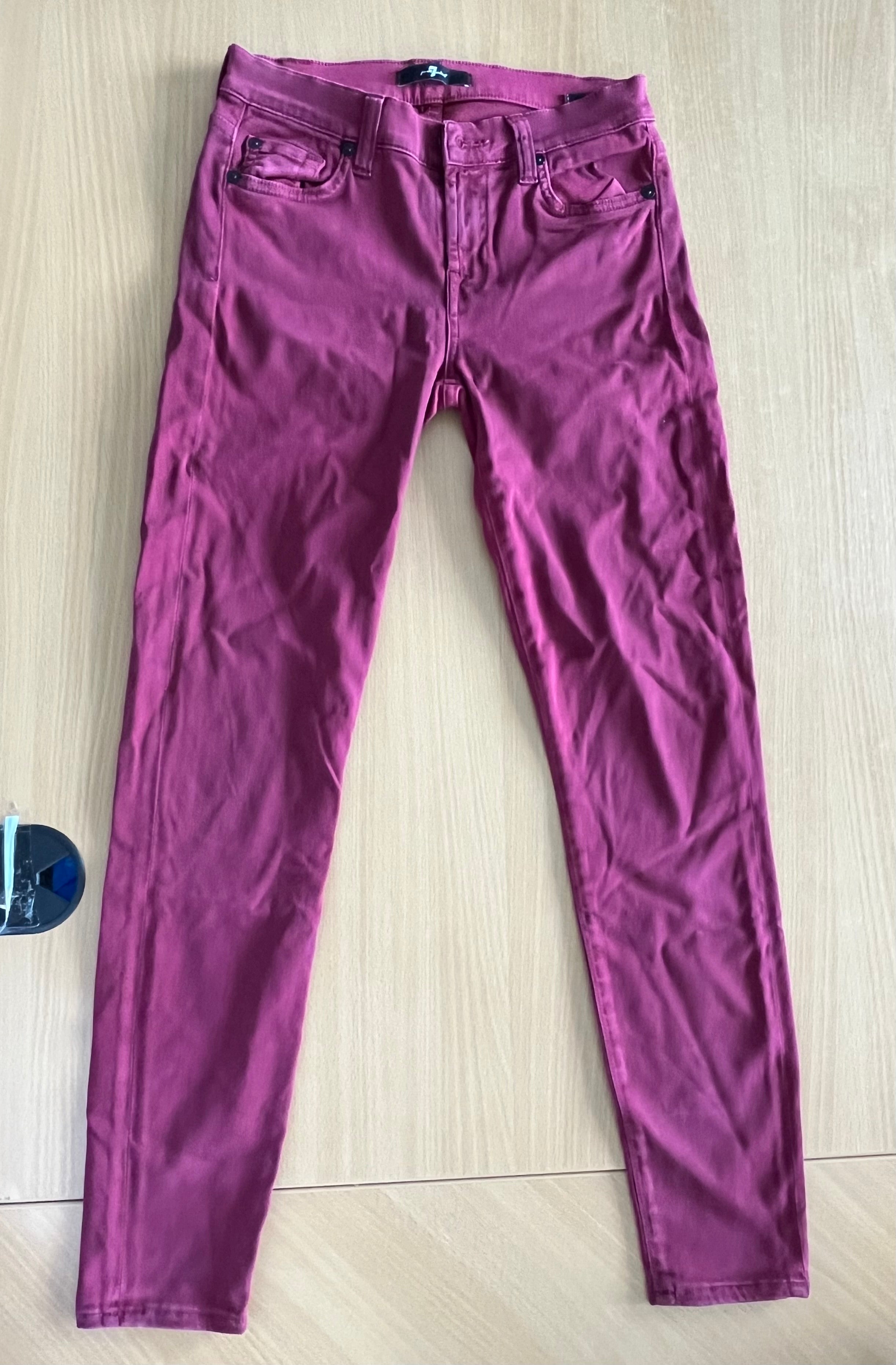 7 For All Mankind Skinny Jeans | Gr. 26 | Burgundy | Stretch | Guter Zustand