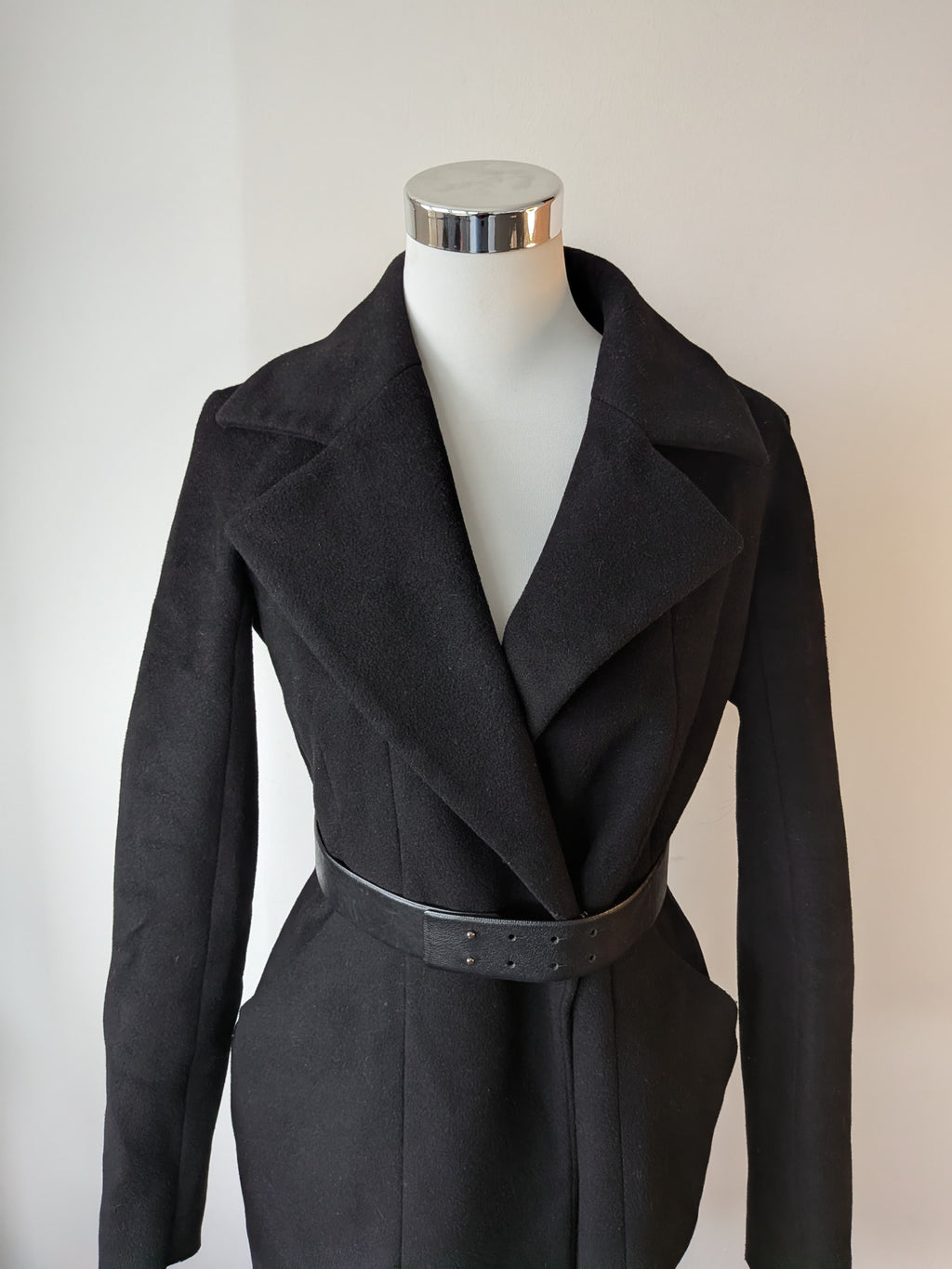 Weekend Max Mara Wollmantel, Schwarz, EU 36 – Gürtel inkl., Guter Zustand